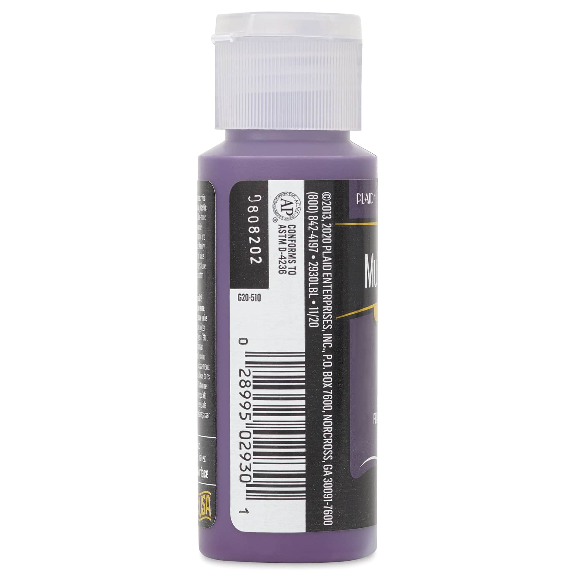 FolkArt Multi-Surface Acrylic Paint - Eggplant, 59 ml bottle side
