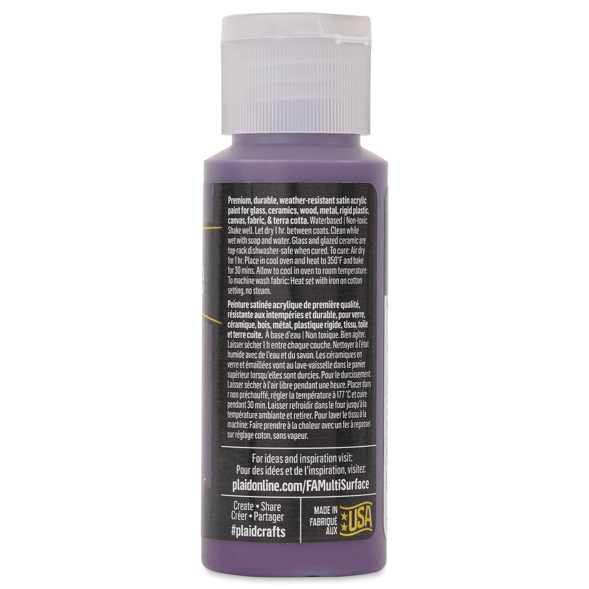 FolkArt Multi-Surface Acrylic Paint - Eggplant, 59 ml bottle back