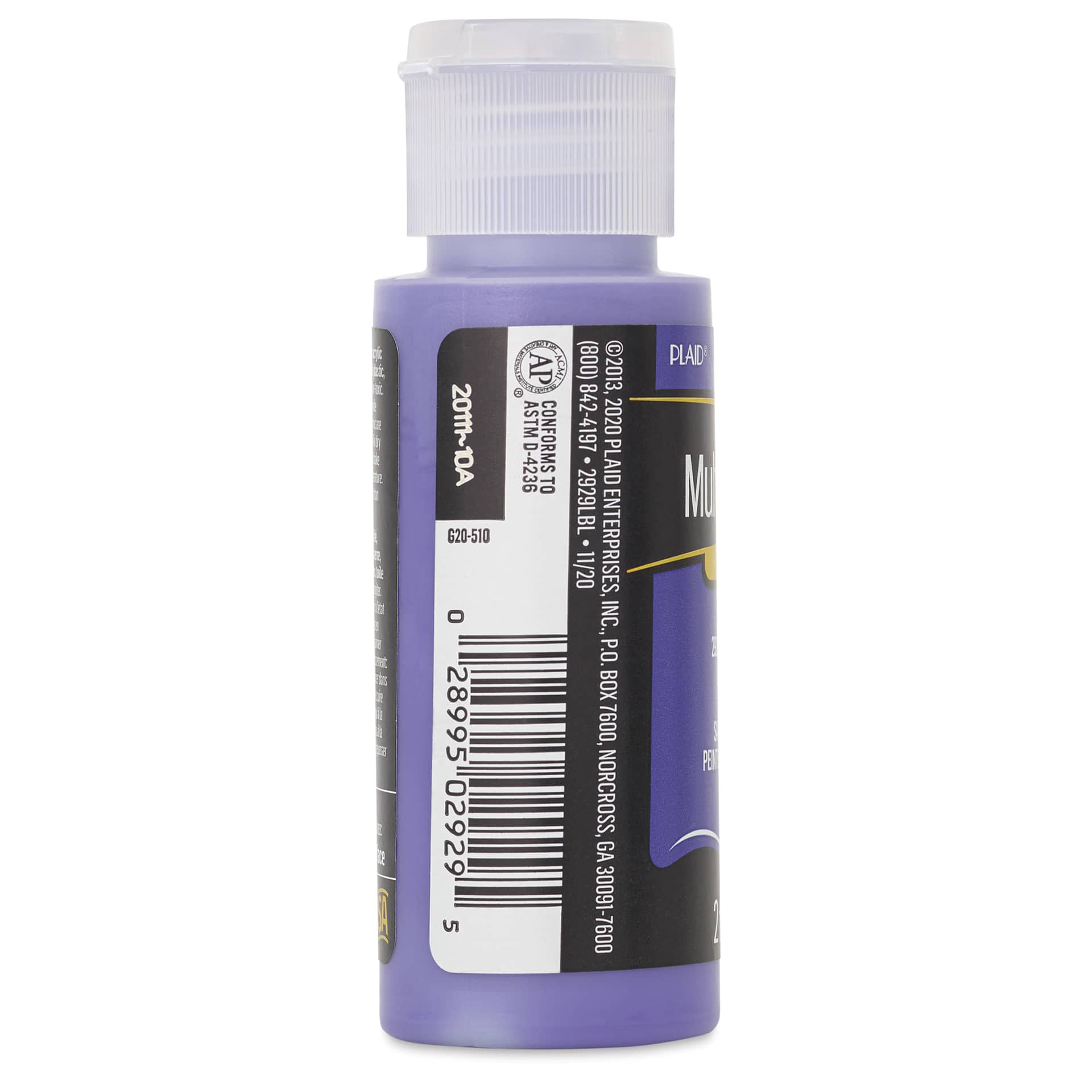FolkArt Multi-Surface Acrylic Paint - Perfect Purple, 59 ml bottle side