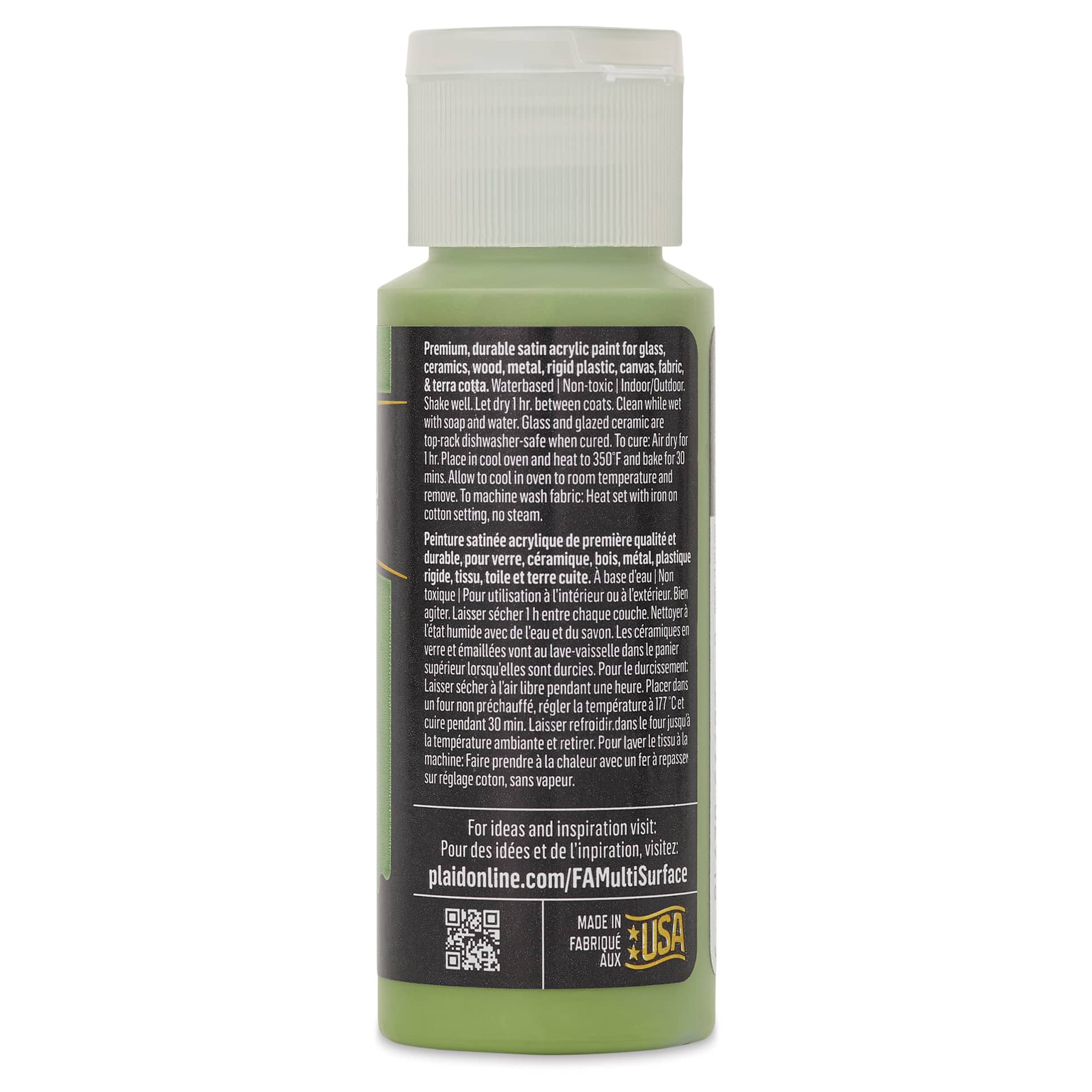 FolkArt Multi-Surface Acrylic Paint - Fresh Cut Grass, 59 ml bottle back
