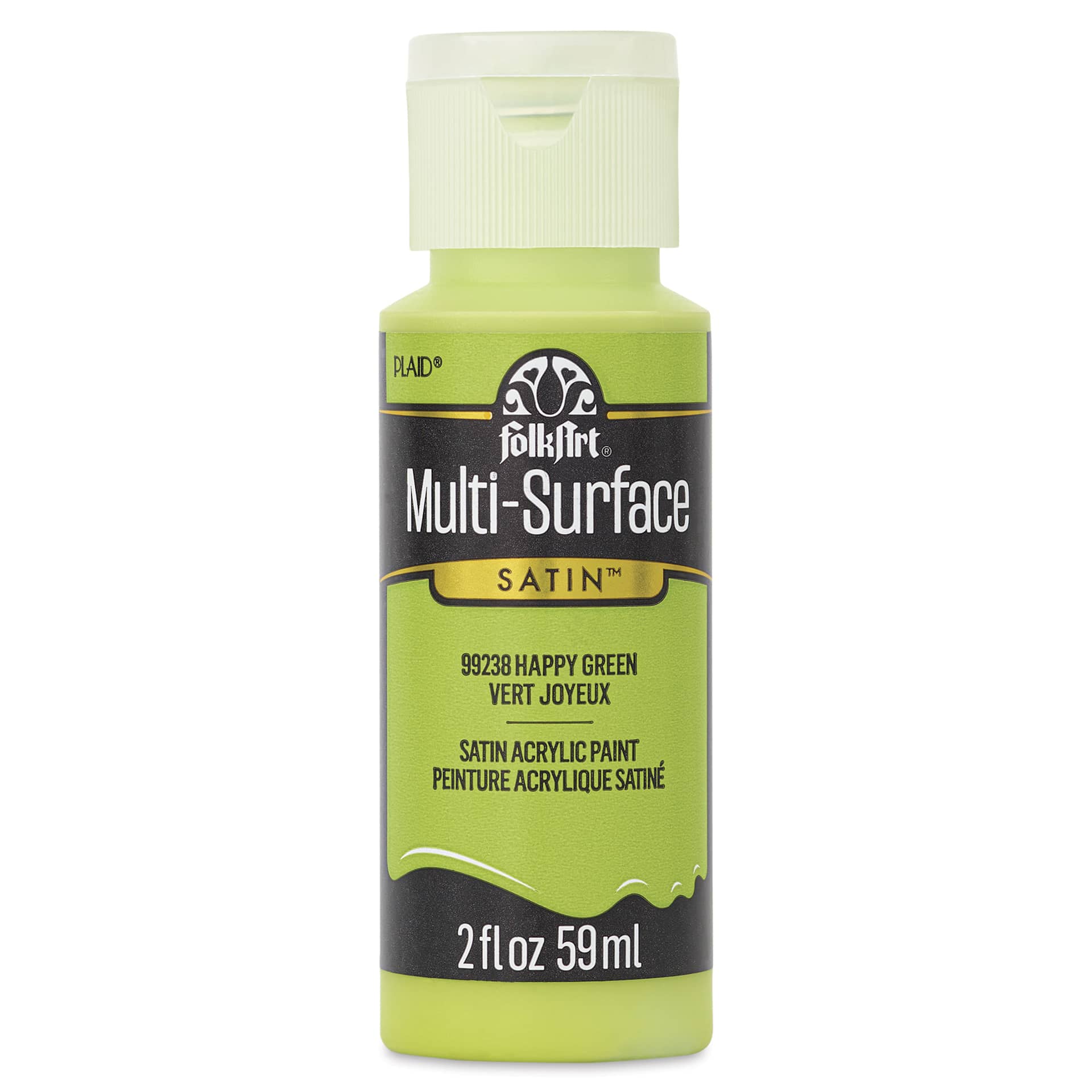 FolkArt Multi-Surface Acrylic Paint - Happy Green, 59 ml