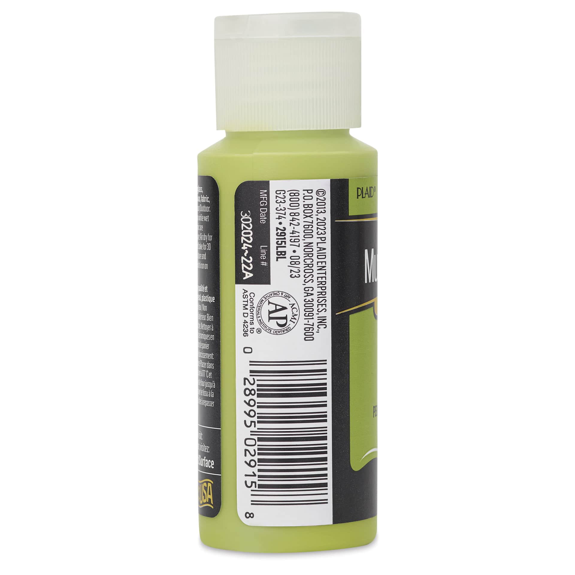FolkArt Multi-Surface Acrylic Paint - Citrus Green, 59 ml bottle side