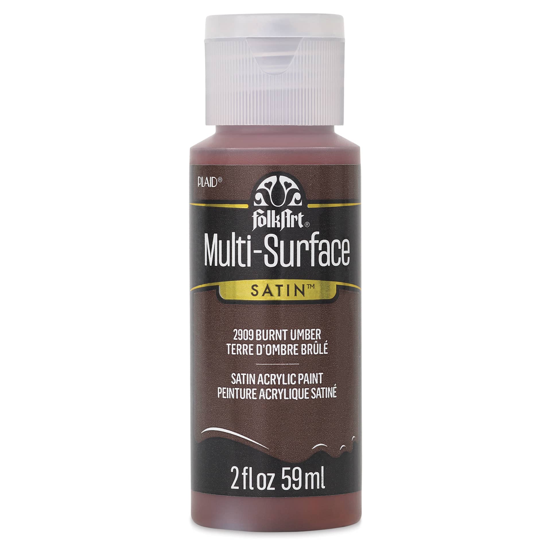FolkArt Multi-Surface Acrylic Paint - Burnt Umber, 59 ml