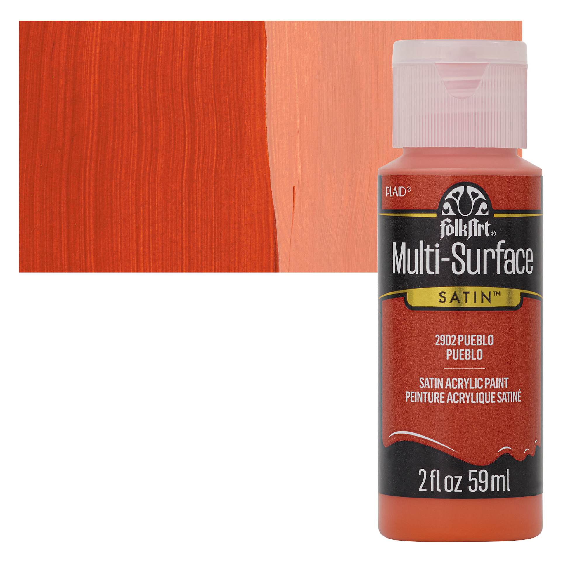 FolkArt Multi-Surface Acrylic Paint - Pueblo, 59 ml bottle and swatch