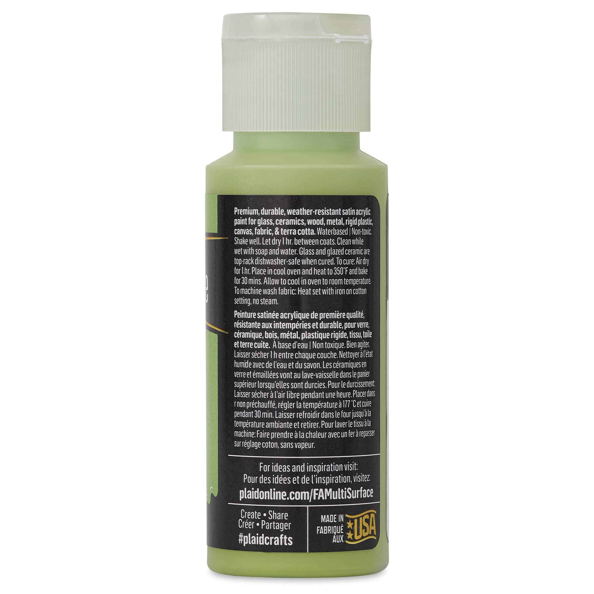 FolkArt Multi-Surface Acrylic Paint - Fresh Foliage, 59 ml bottle back