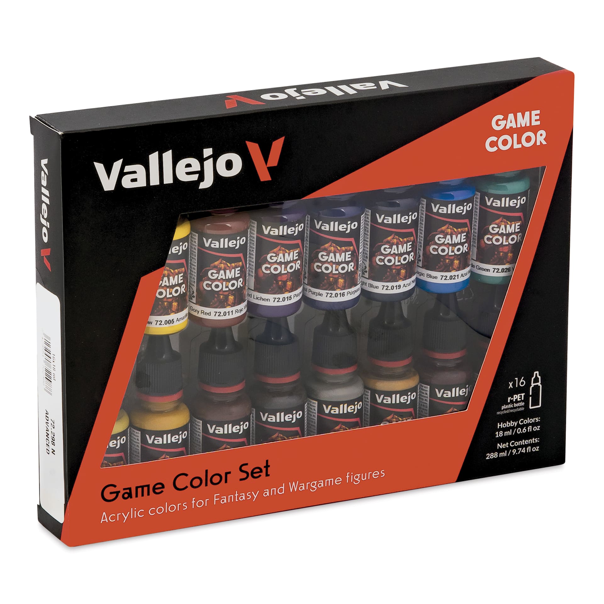 Vallejo Game Color Acrylic Paint - Set of 16, Advanced Colors, 18 ml