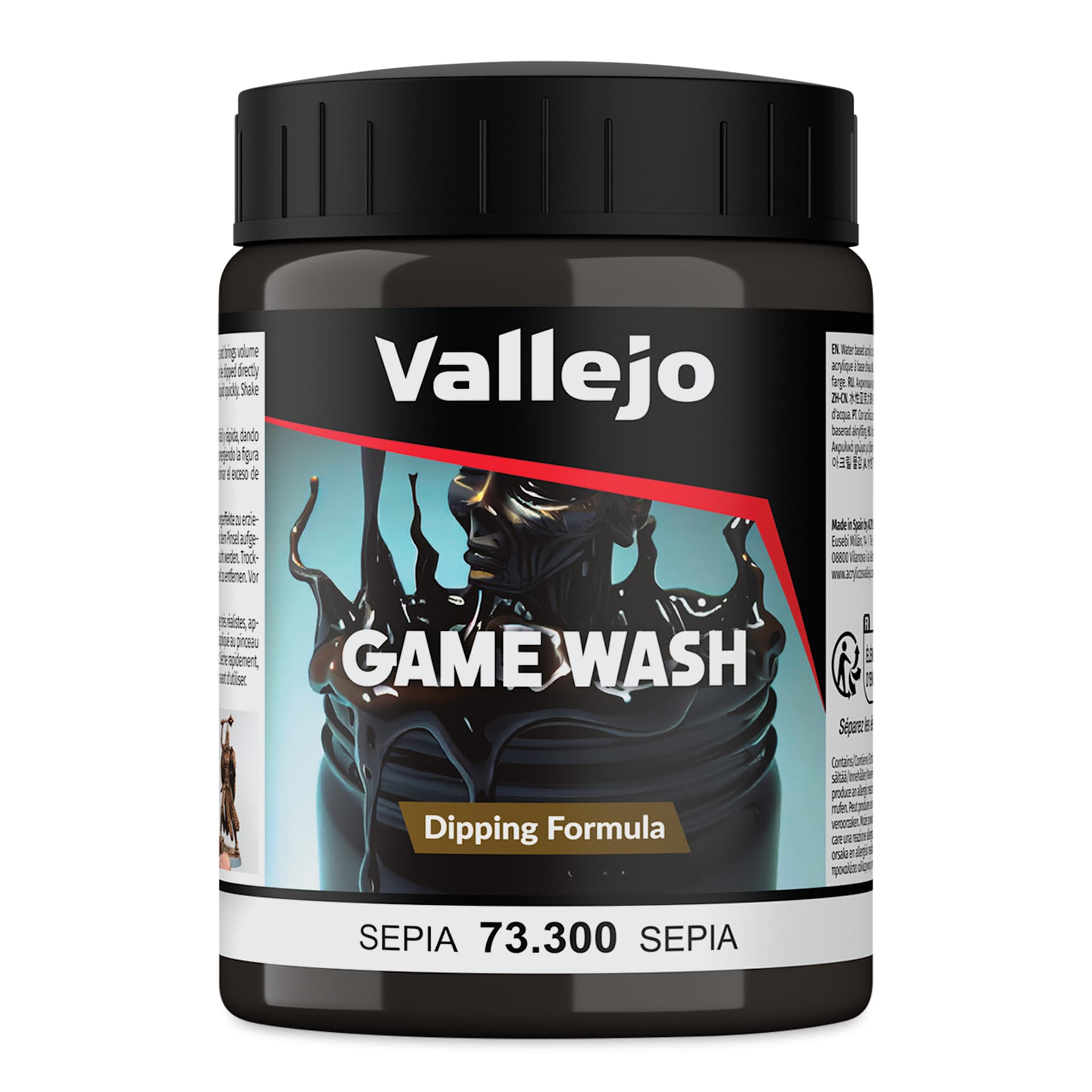 Vallejo Game Color Fluid Acrylic Wash - Sepia, 200 ml