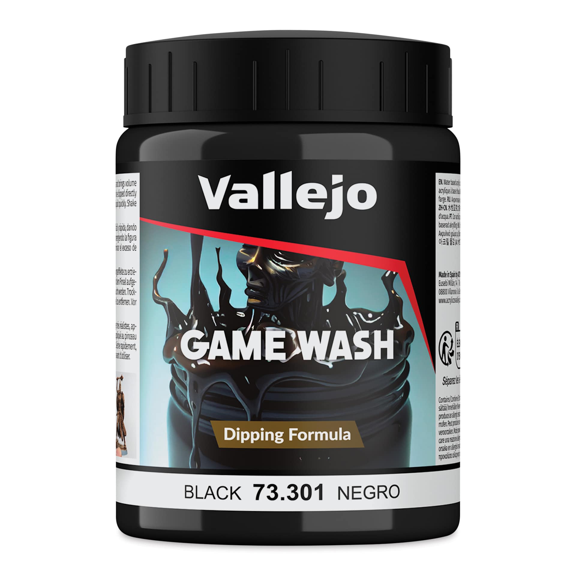 Vallejo Game Color Fluid Acrylic Wash - Black, 200 ml