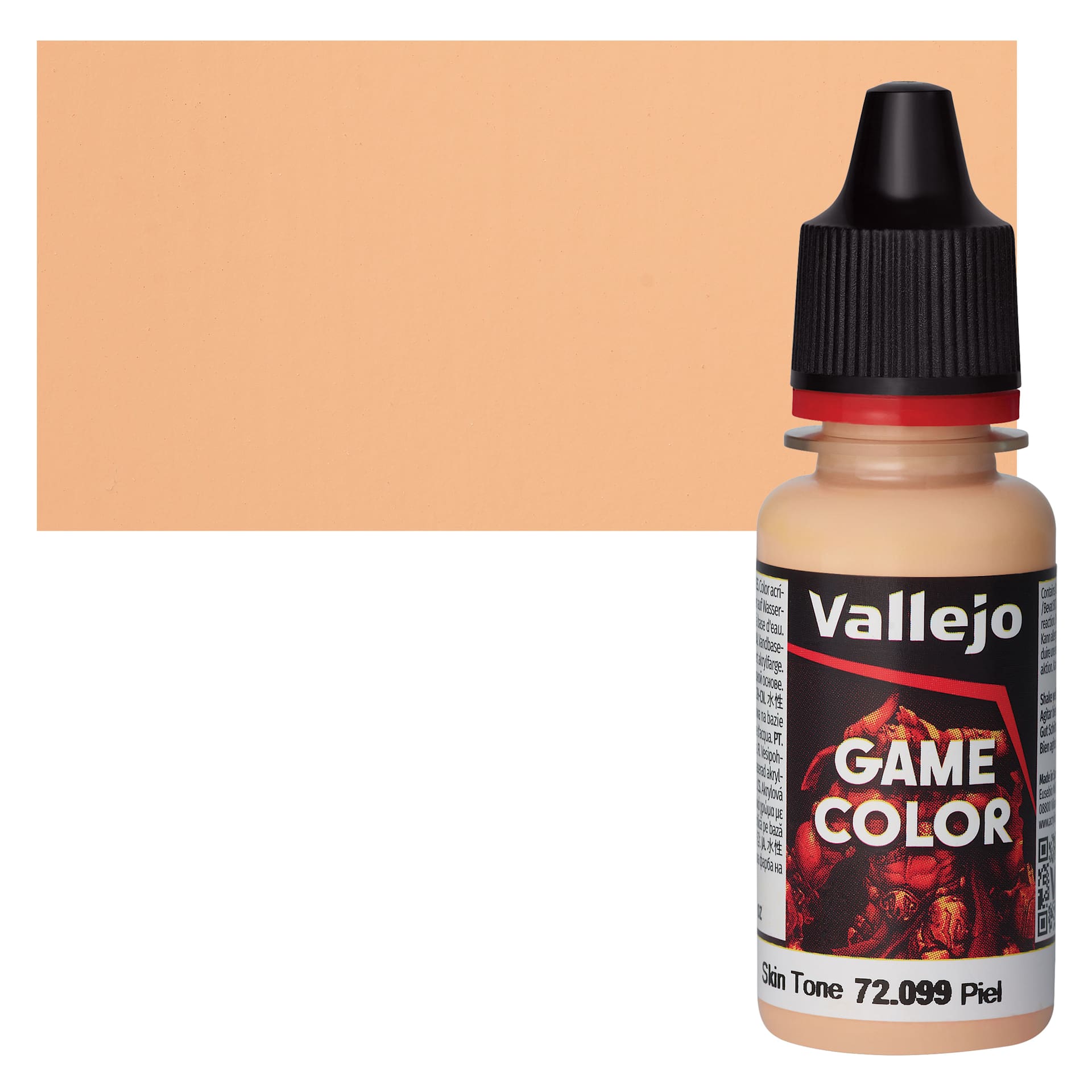 Vallejo Game Color Acrylic Paint - Skin Tone - Bottle and Swatch