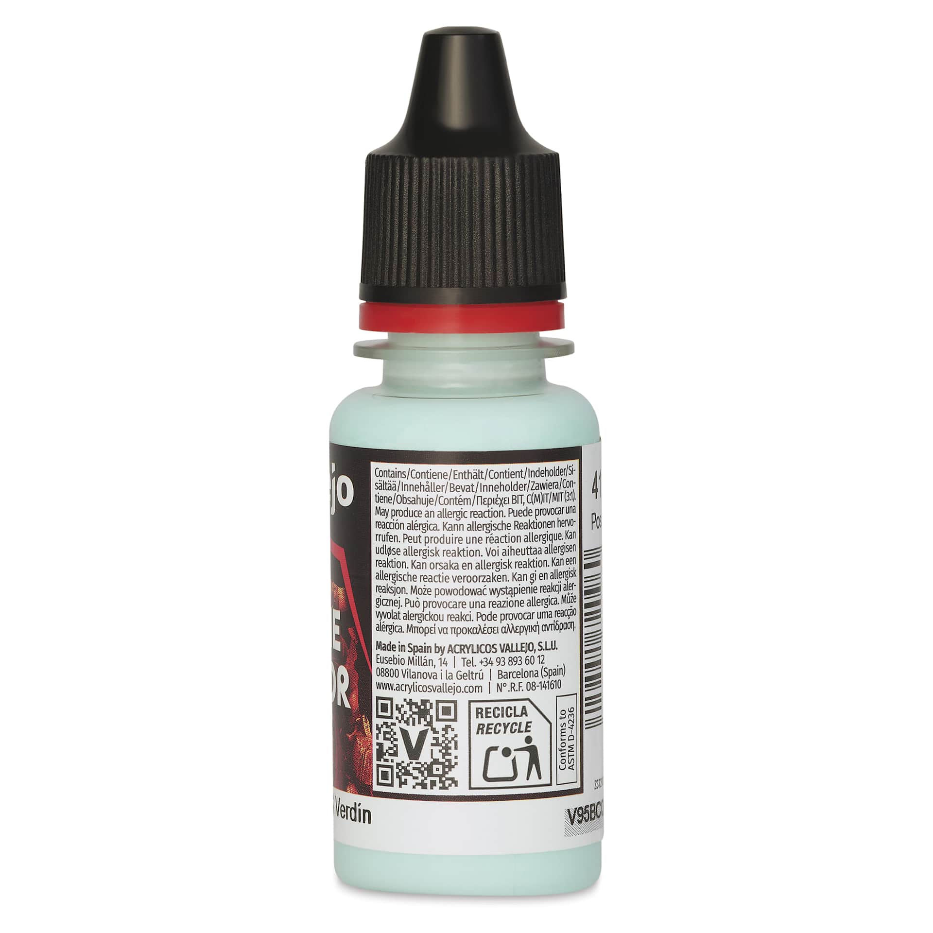 Vallejo Game Color Acrylic Paint - Verdigris, 18 ml - back