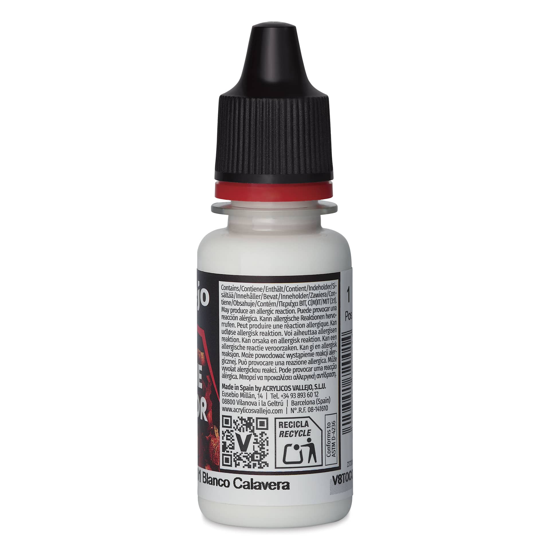 Vallejo Game Color Acrylic Paint - Dead White, 18 ml - back