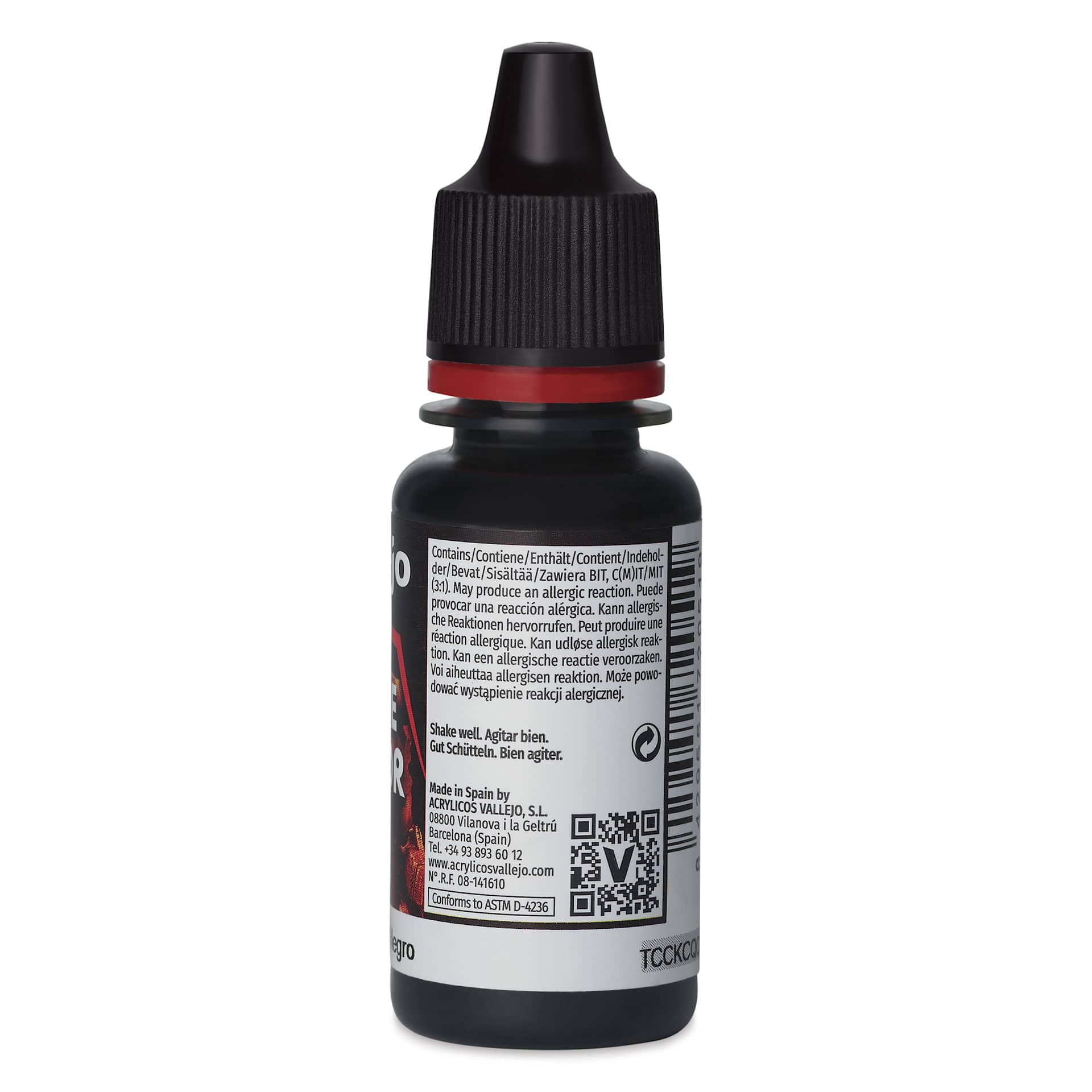 Vallejo Game Color Acrylic Paint - Black, 18 ml - back