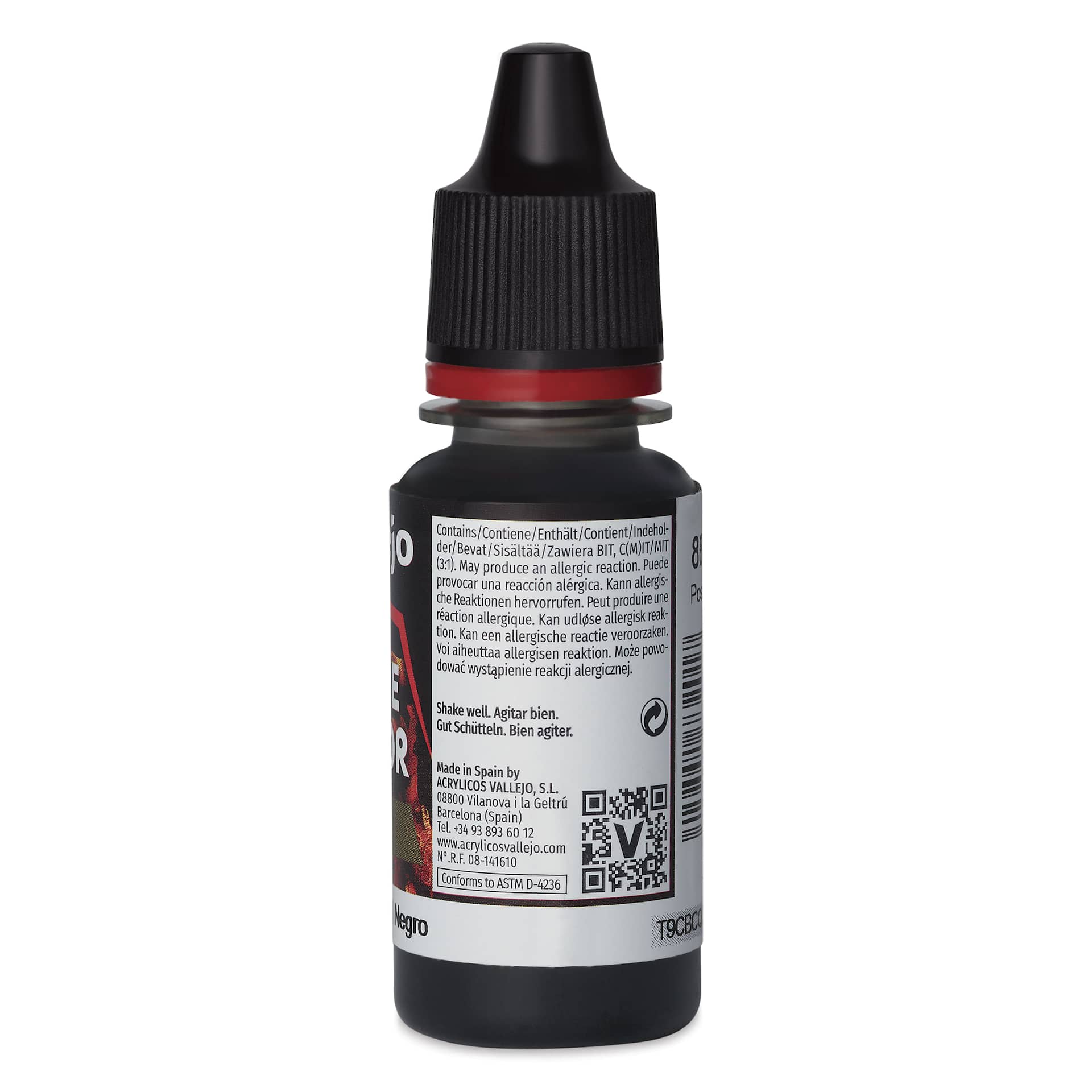 Vallejo Game Color Acrylic Paint - Black Wash, 18 ml - back