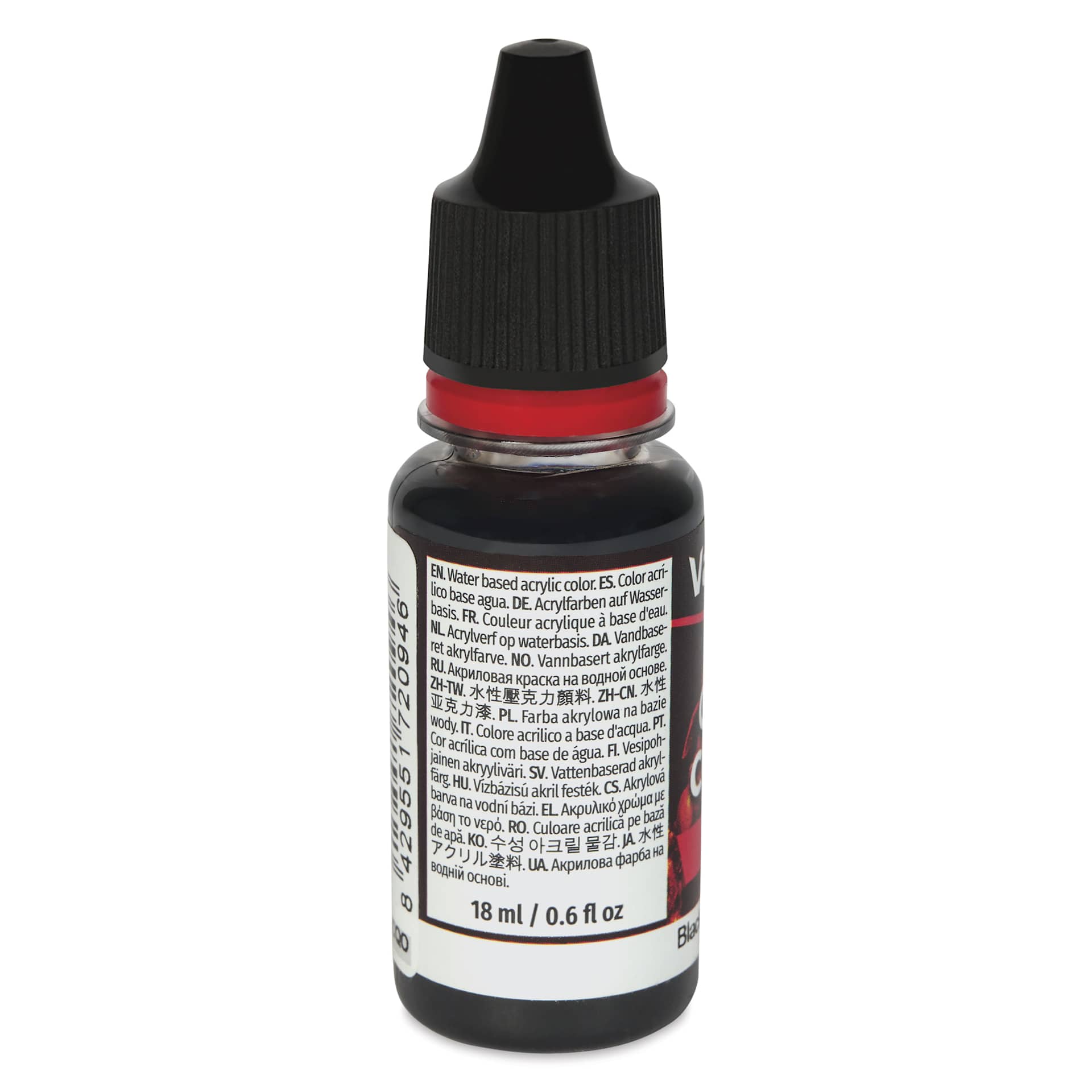 Vallejo Game Color Acrylic Ink - Black, 18 ml - back of bottle