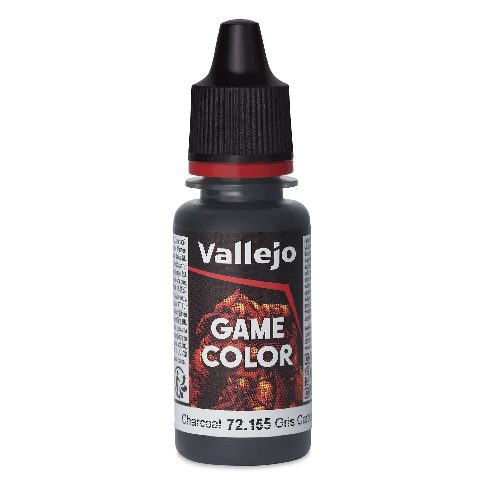 Vallejo Game Color Acrylic Paint - Charcoal, 18 ml - front