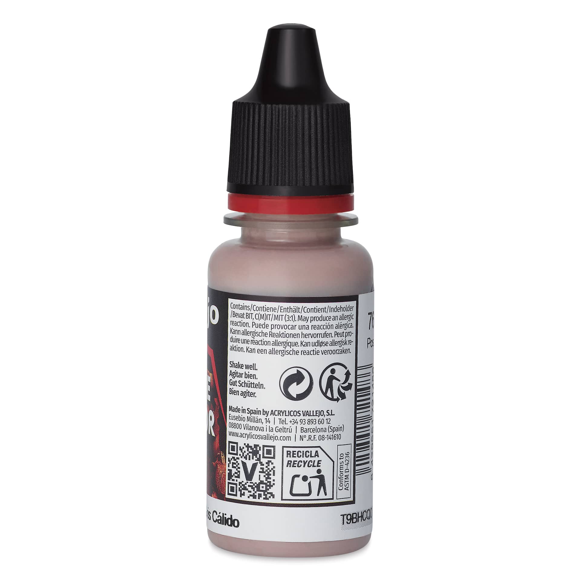 Vallejo Game Color Acrylic Paint - Warm Grey, 18 ml - back