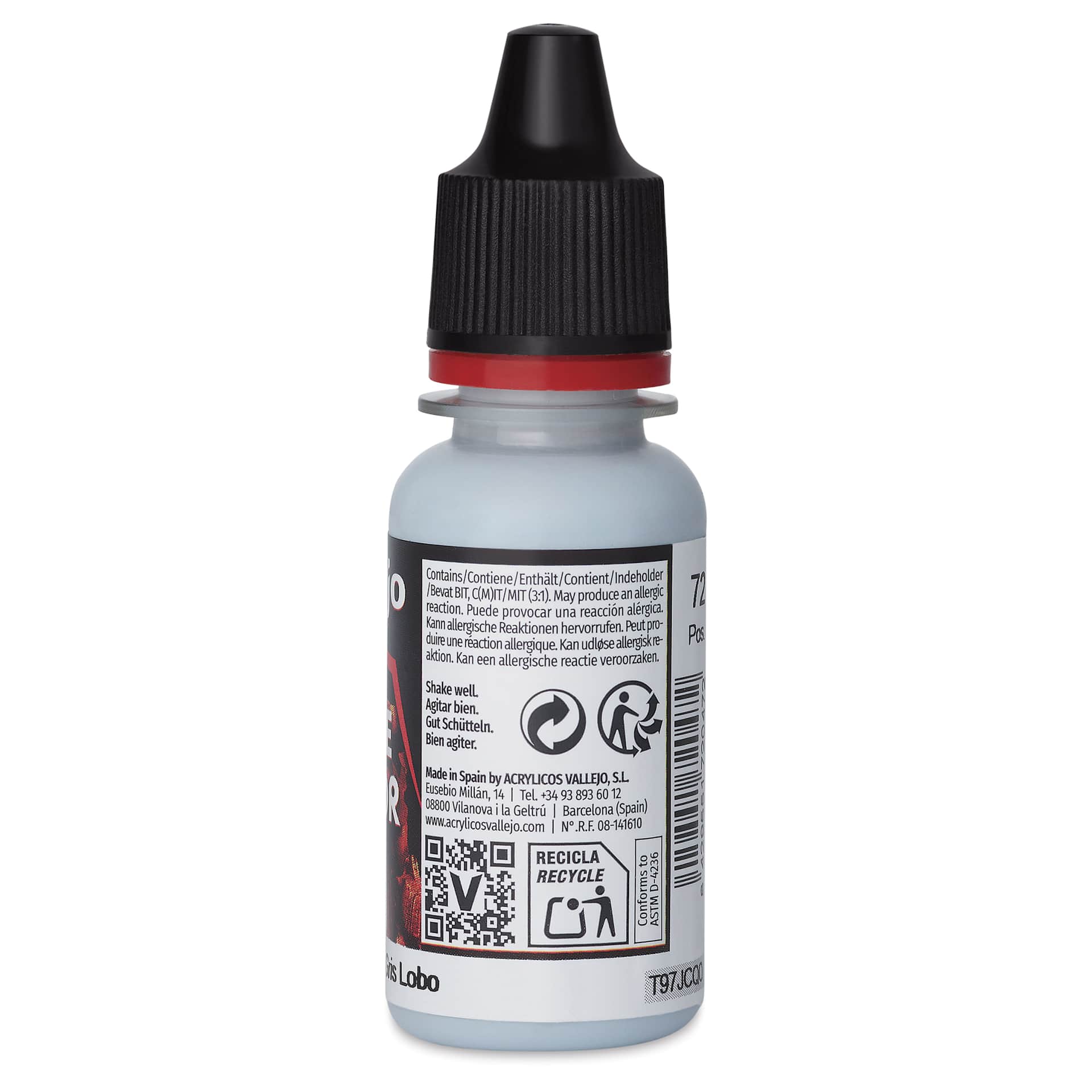 Vallejo Game Color Acrylic Paint - Wolf Grey, 18 ml - back