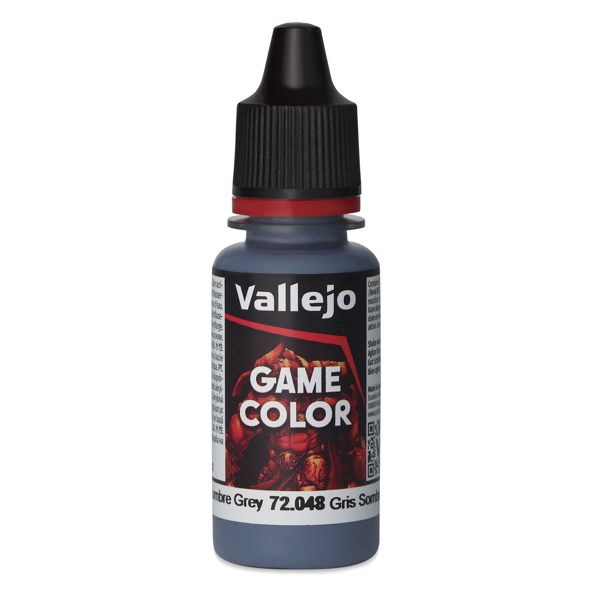 Vallejo Game Color Acrylic Paint - Sombre Grey, 18 ml - front