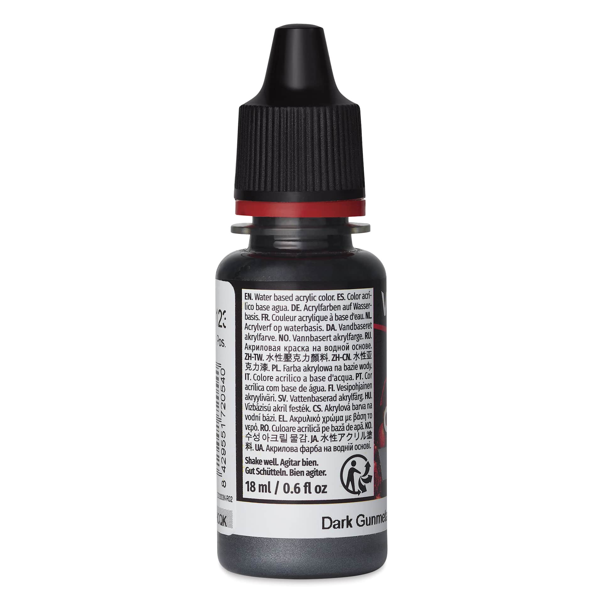 Vallejo Game Color Acrylic Paint - Dark Gunmetal, 18 ml - side