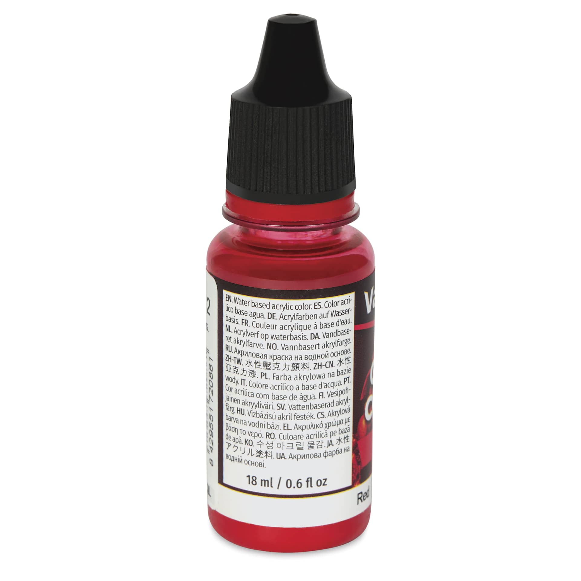 Vallejo Game Color Acrylic Ink - Red, 18 ml - back of bottle
