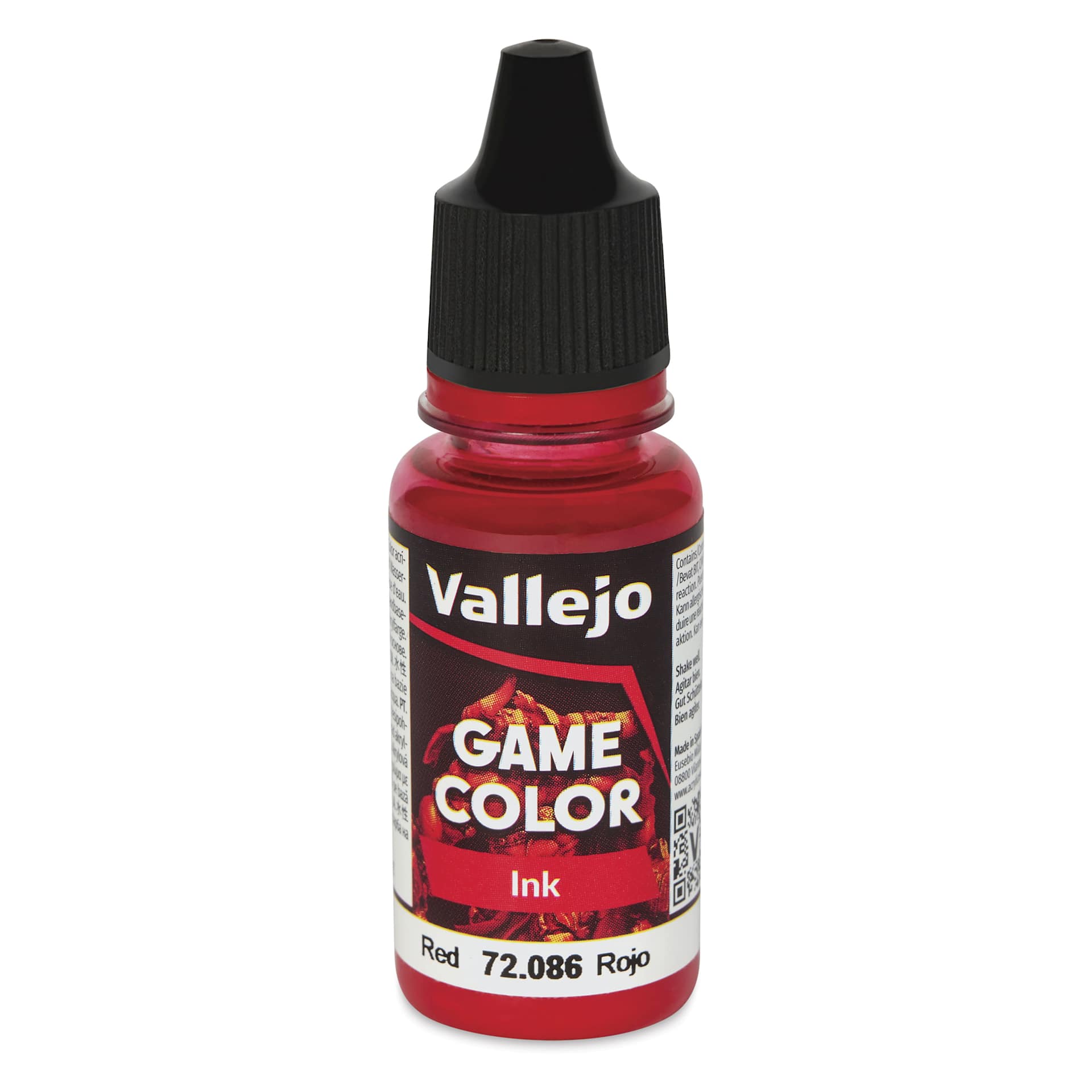 Vallejo Game Color Acrylic Ink - Red, 18 ml - front of bottle