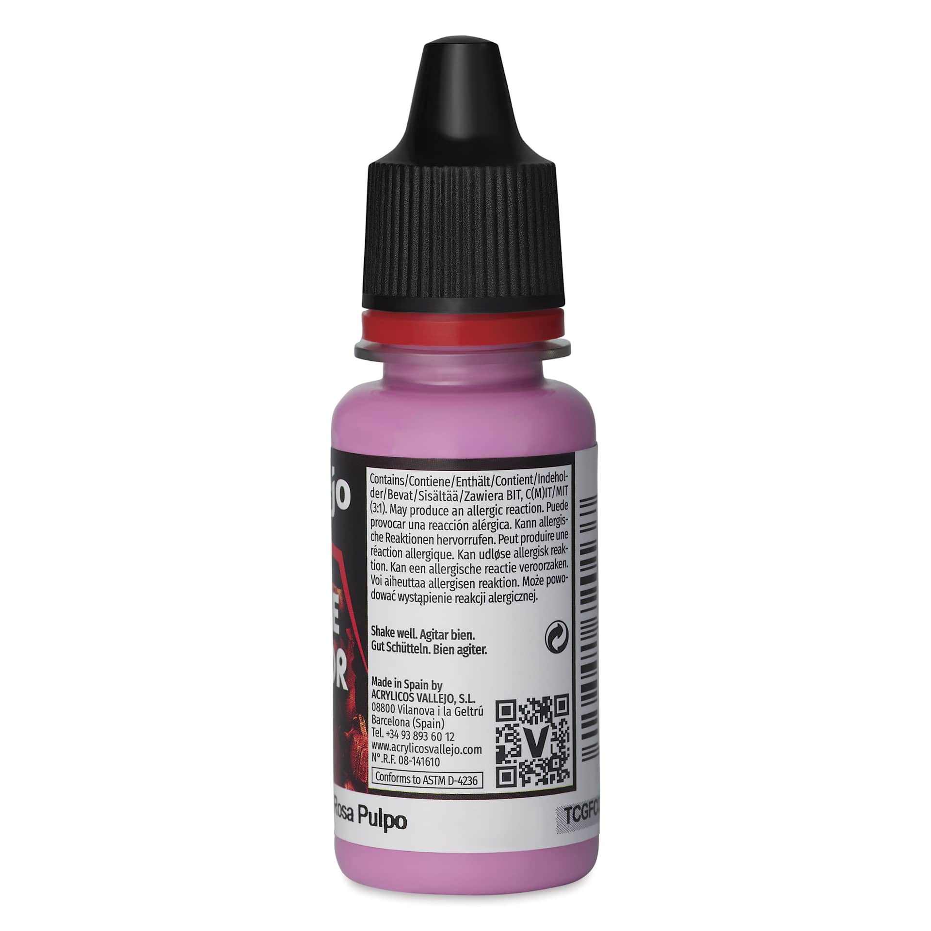 Vallejo Game Color Acrylic Paint - Squid Pink, 18 ml - back