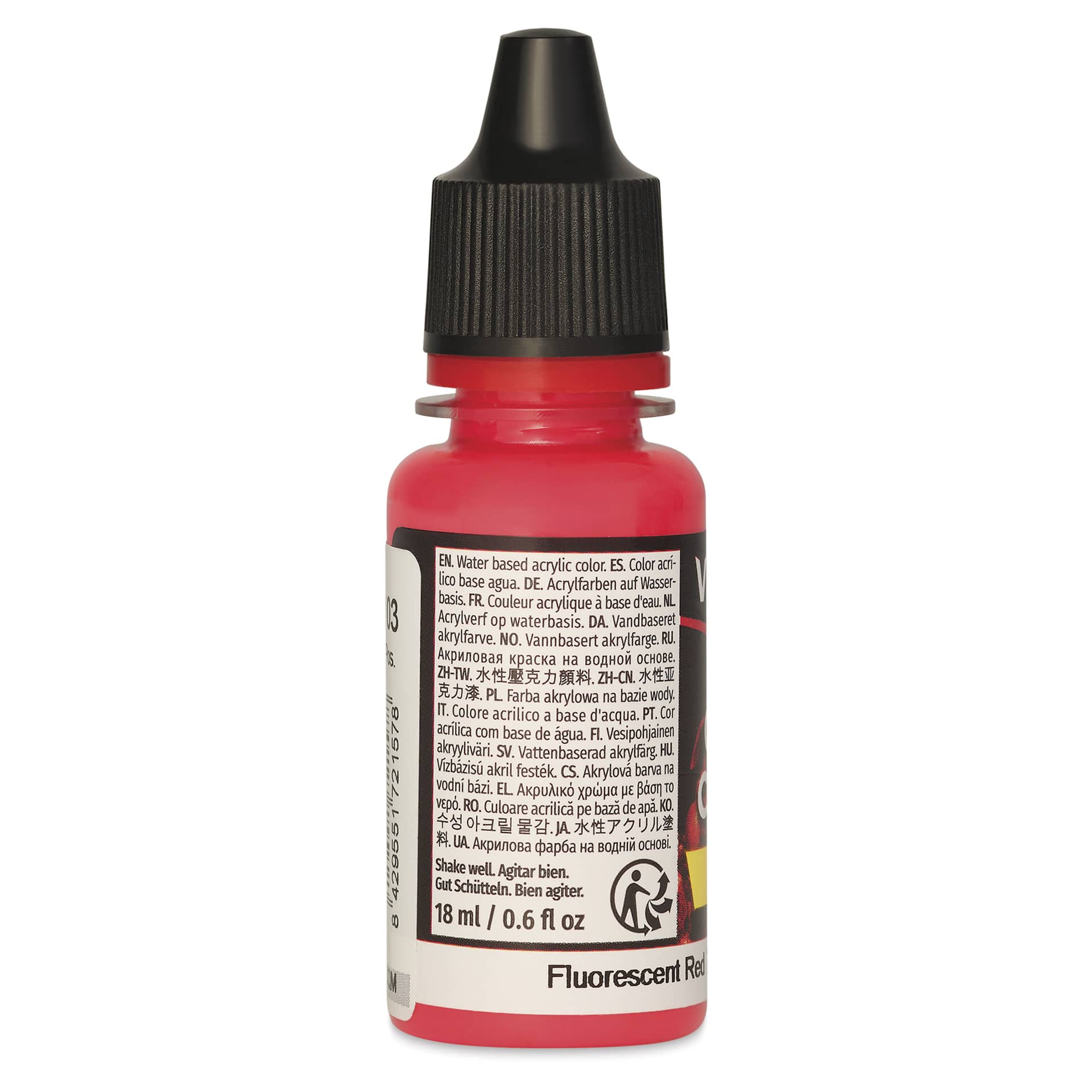 Vallejo Game Color Acrylic Paint - Fluorescent Red, 18 ml - side