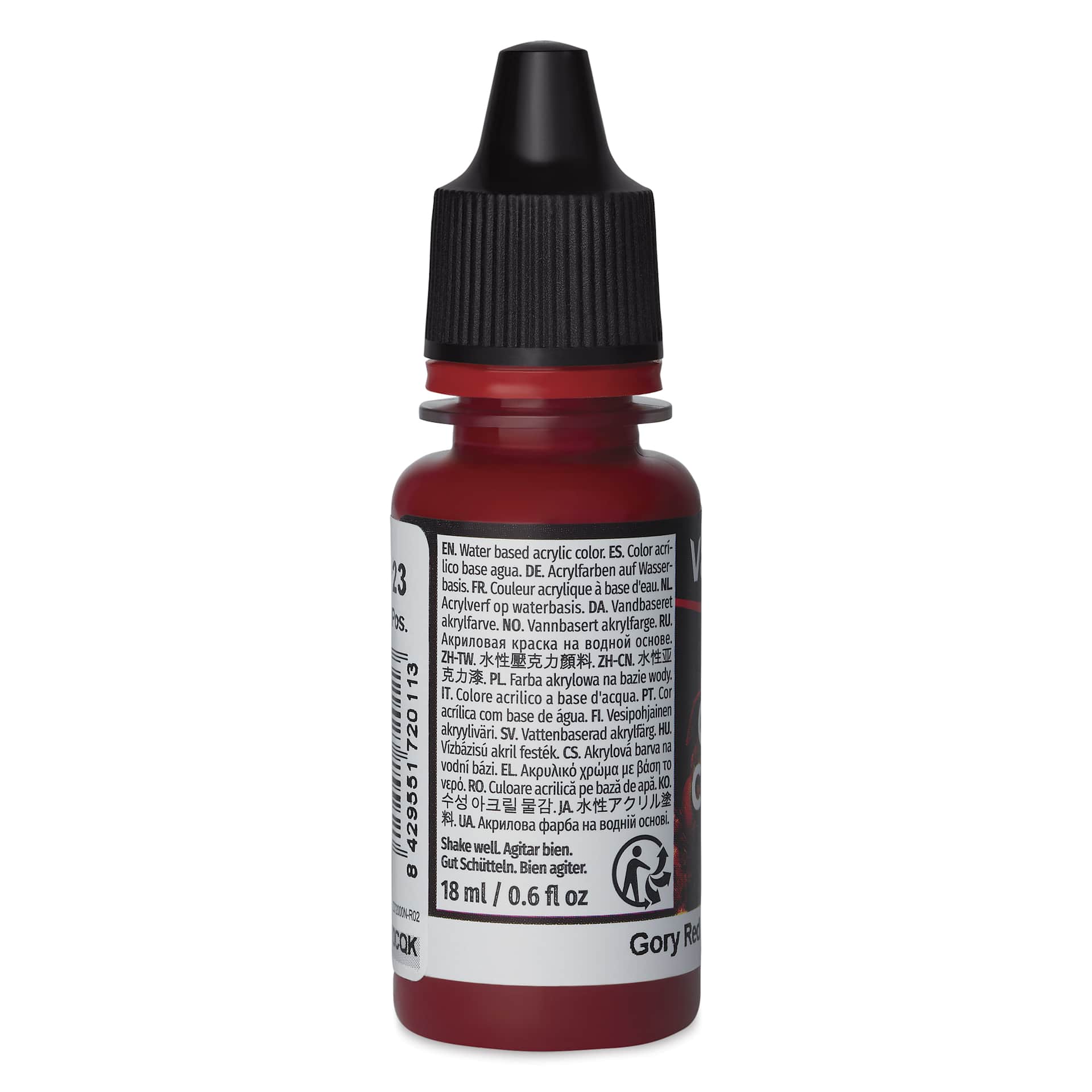 Vallejo Game Color Acrylic Paint - Gory Red, 18 ml - side