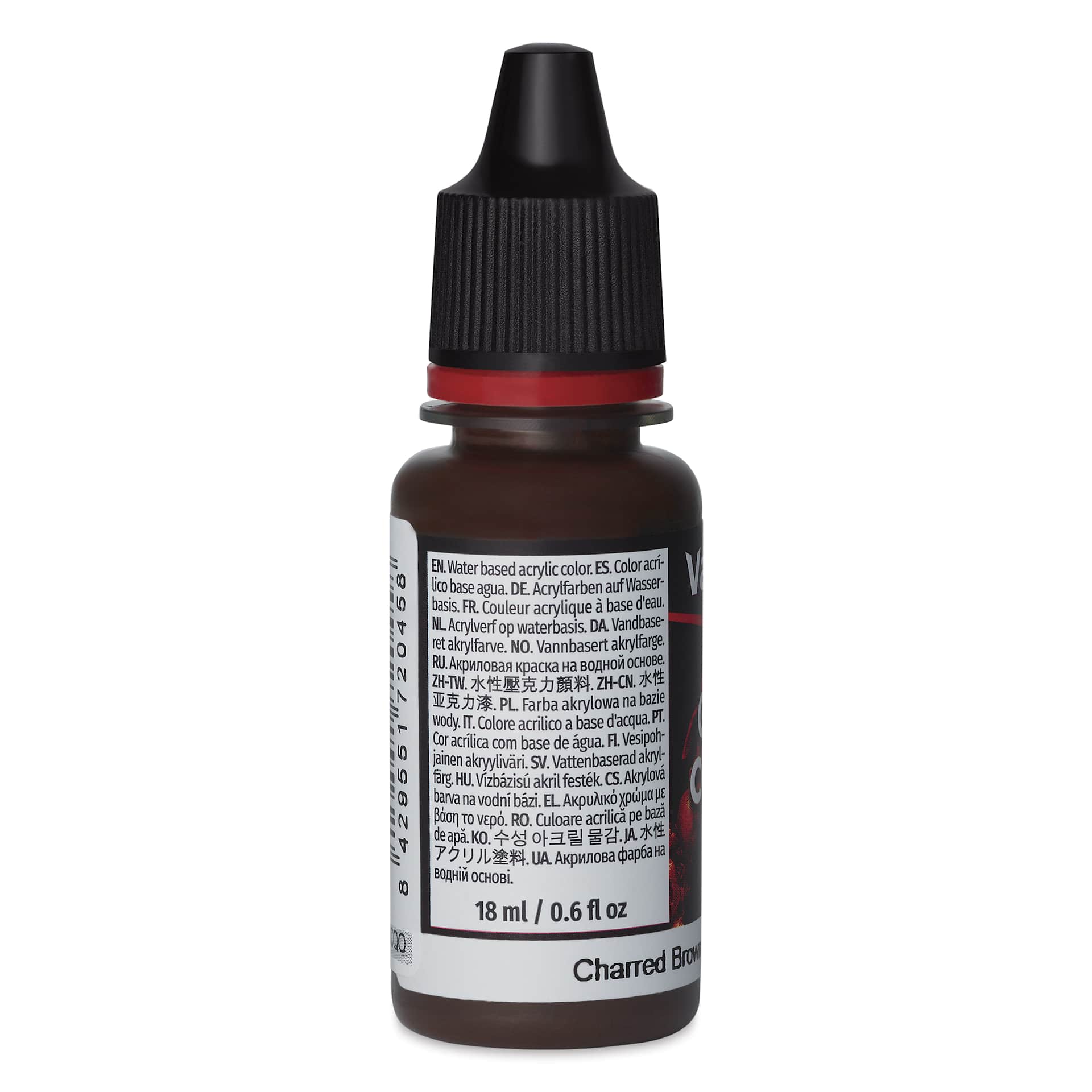 Vallejo Game Color Acrylic Paint - Charred Brown, 18 ml - side
