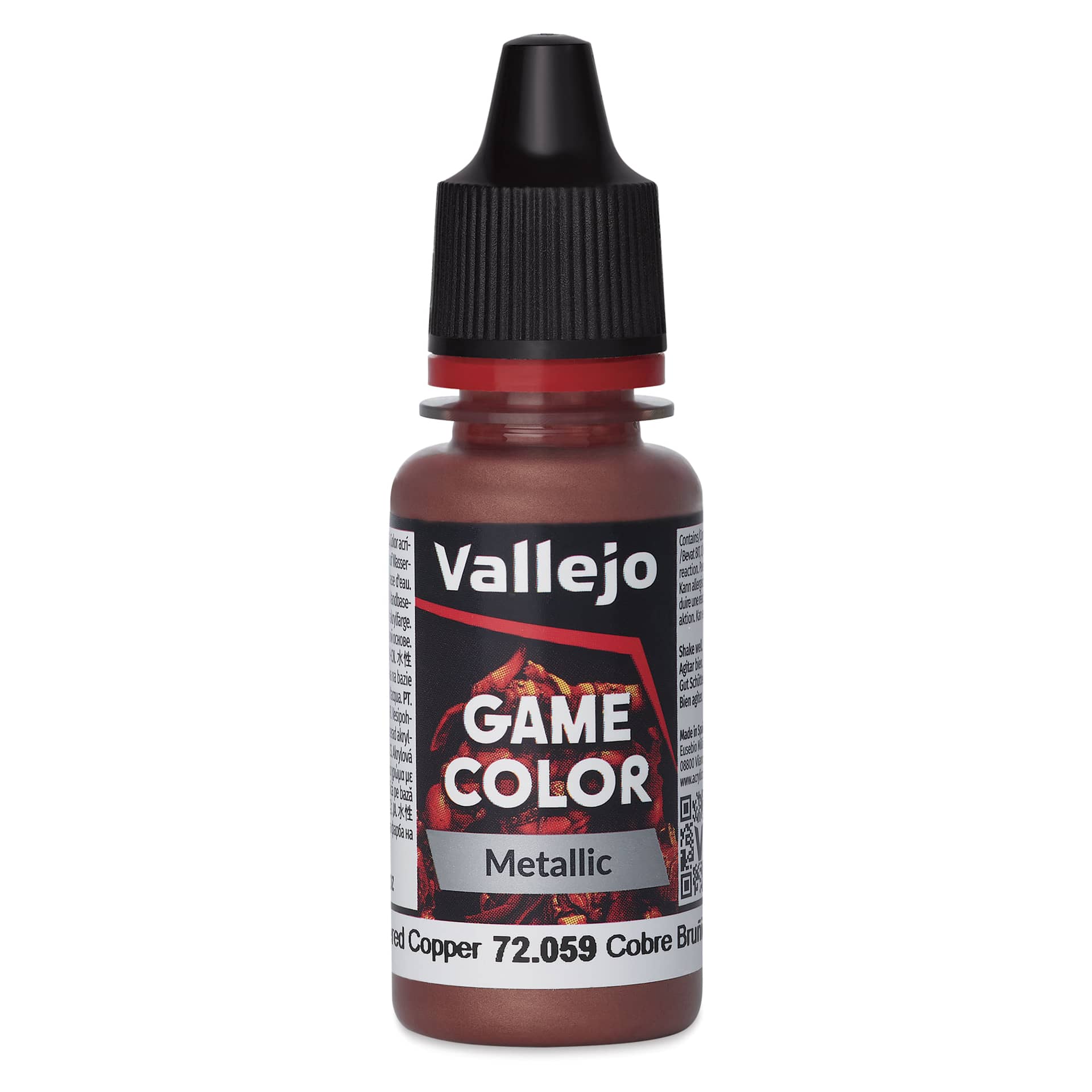 Vallejo Game Color Acrylic Paint - Hammered Copper, 18 ml - front