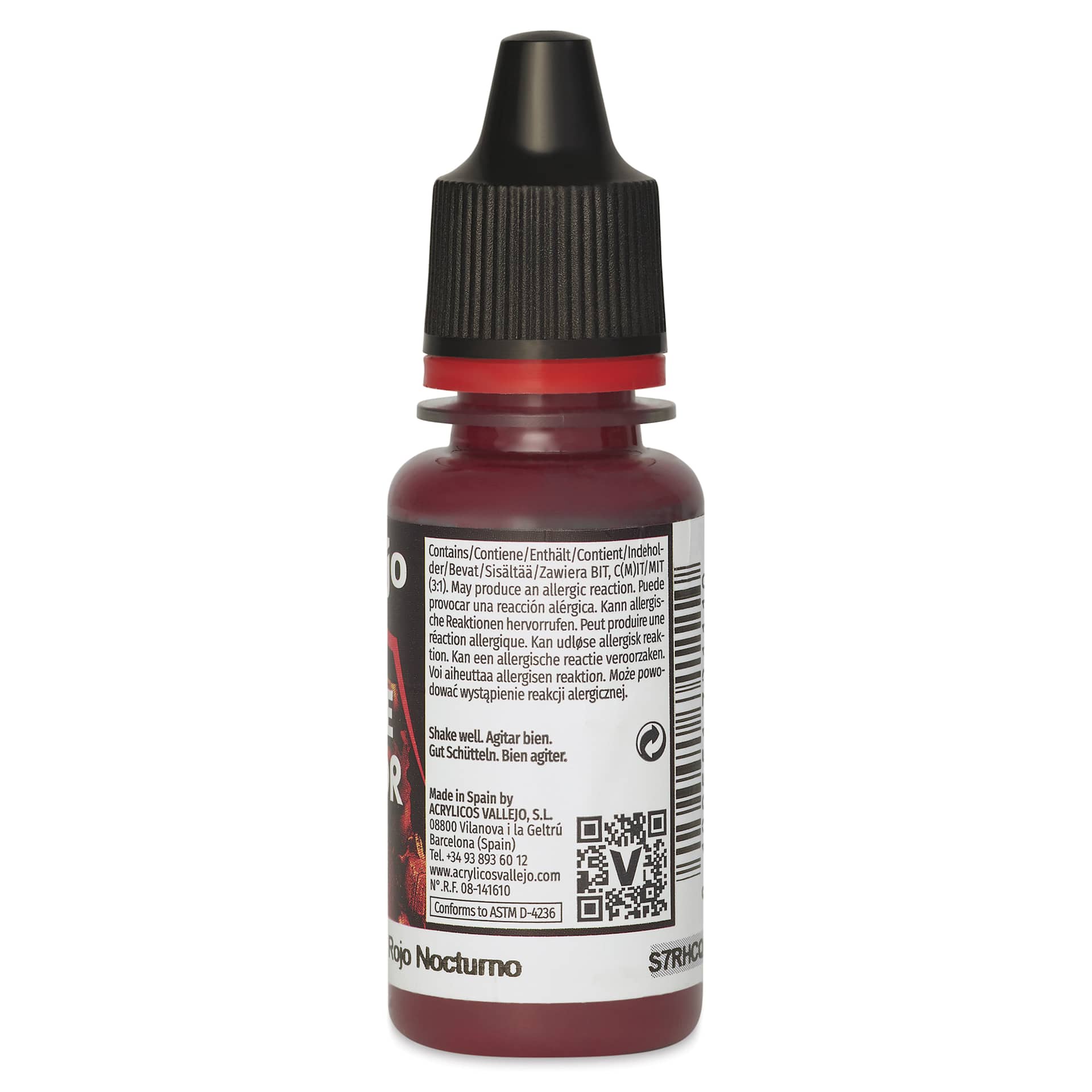 Vallejo Game Color Acrylic Paint - Nocturnal Red, 18 ml - back