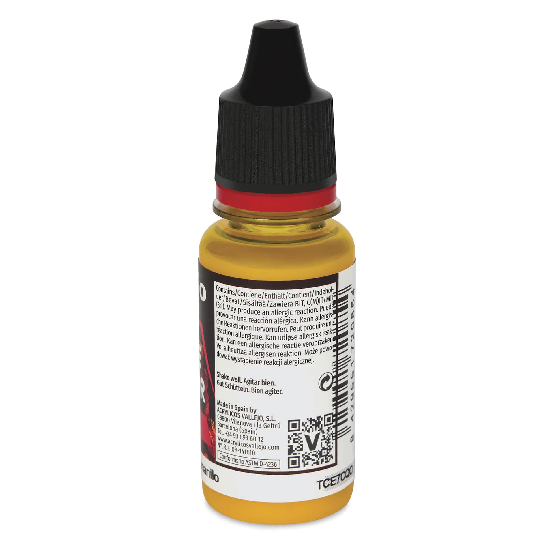 Vallejo Game Color Acrylic Ink - Yellow, 18 ml - side of bottle