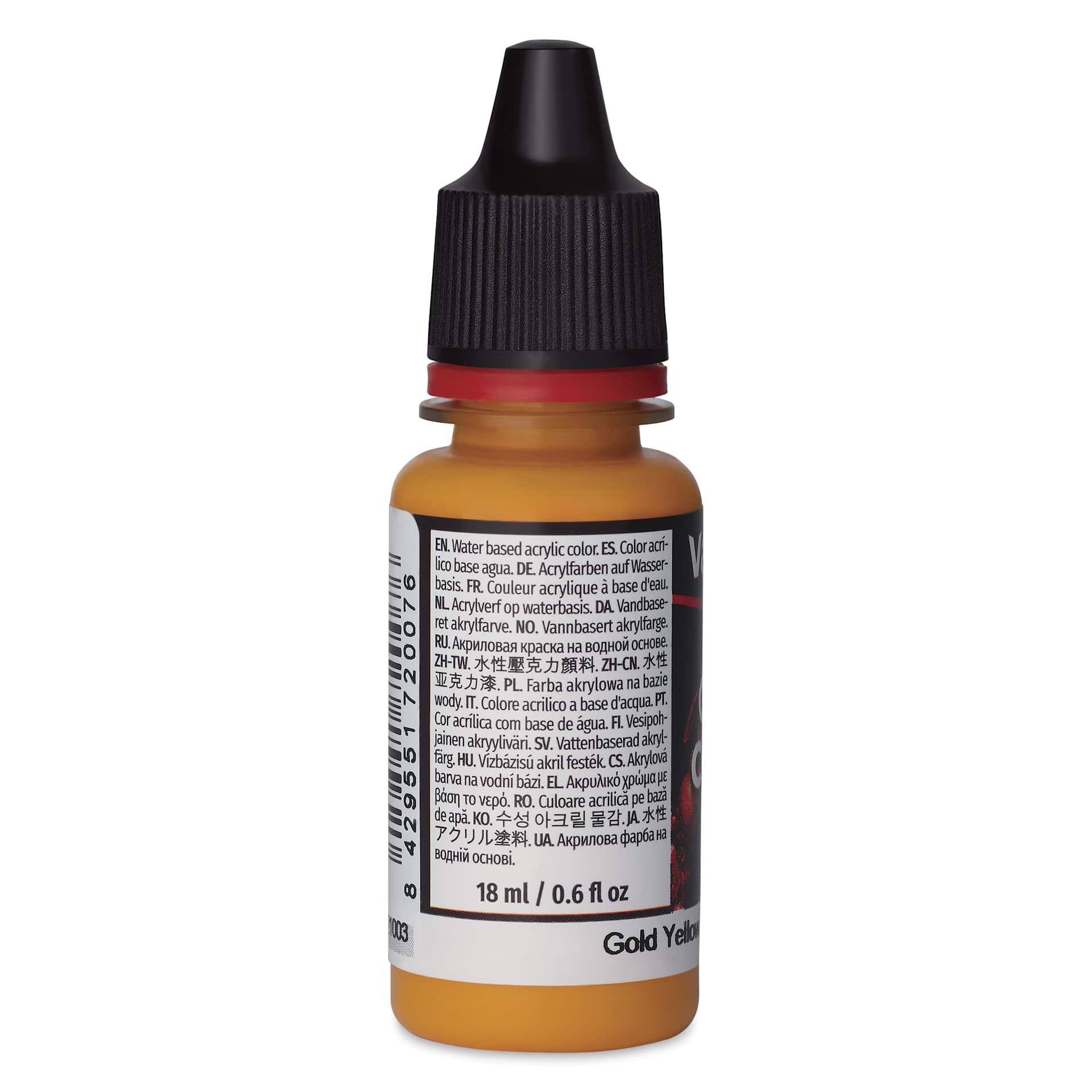 Vallejo Game Color Acrylic Paint - Gold Yellow, 18 ml - side