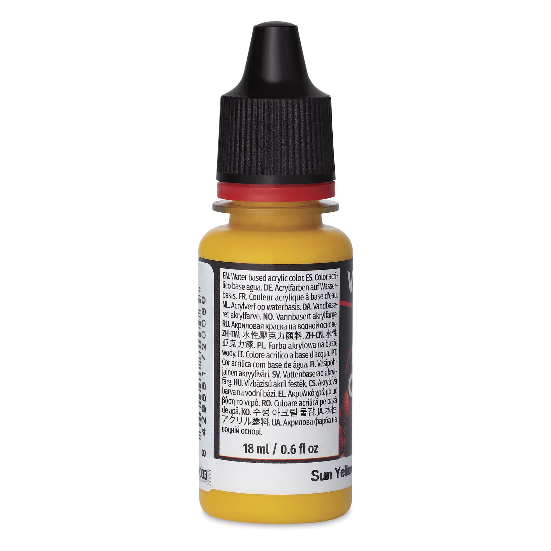 Vallejo Game Color Acrylic Paint - Sun Yellow, 18 ml - side