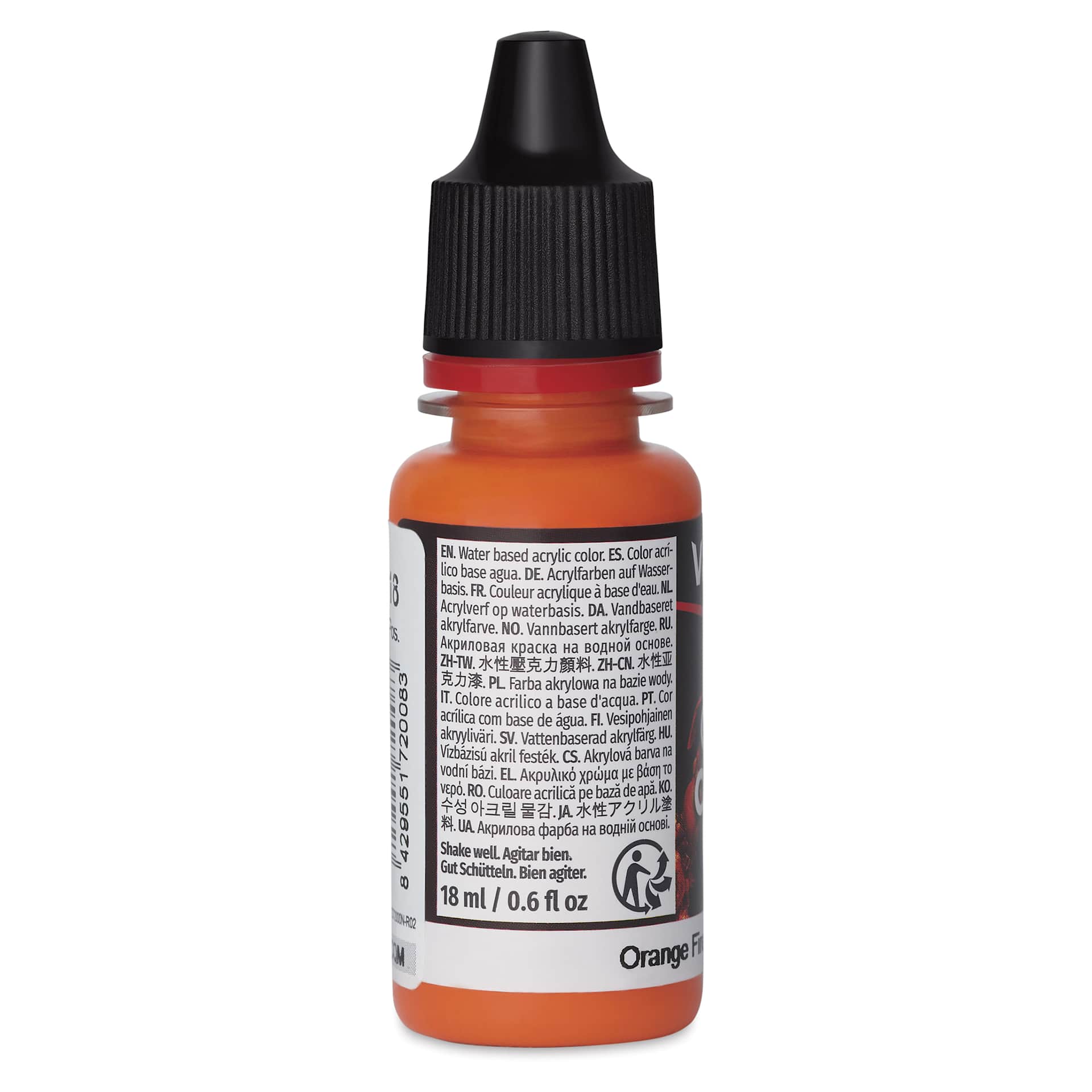Vallejo Game Color Acrylic Paint - Orange Fire, 18 ml - side