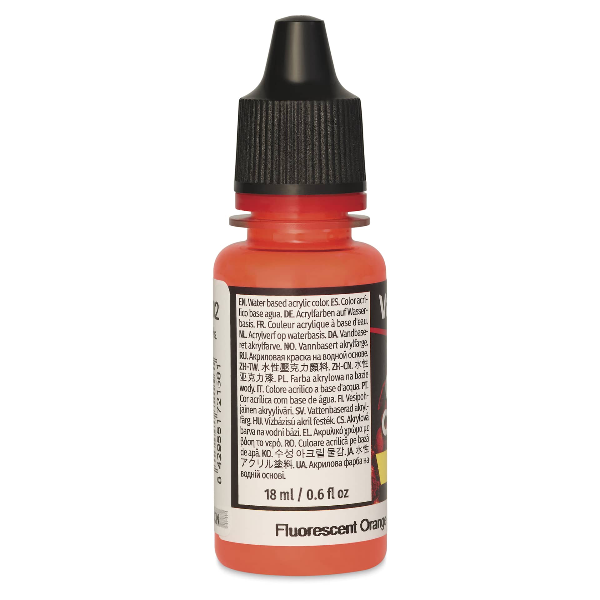 Vallejo Game Color Acrylic Paint - Fluorescent Orange, 18 ml - side