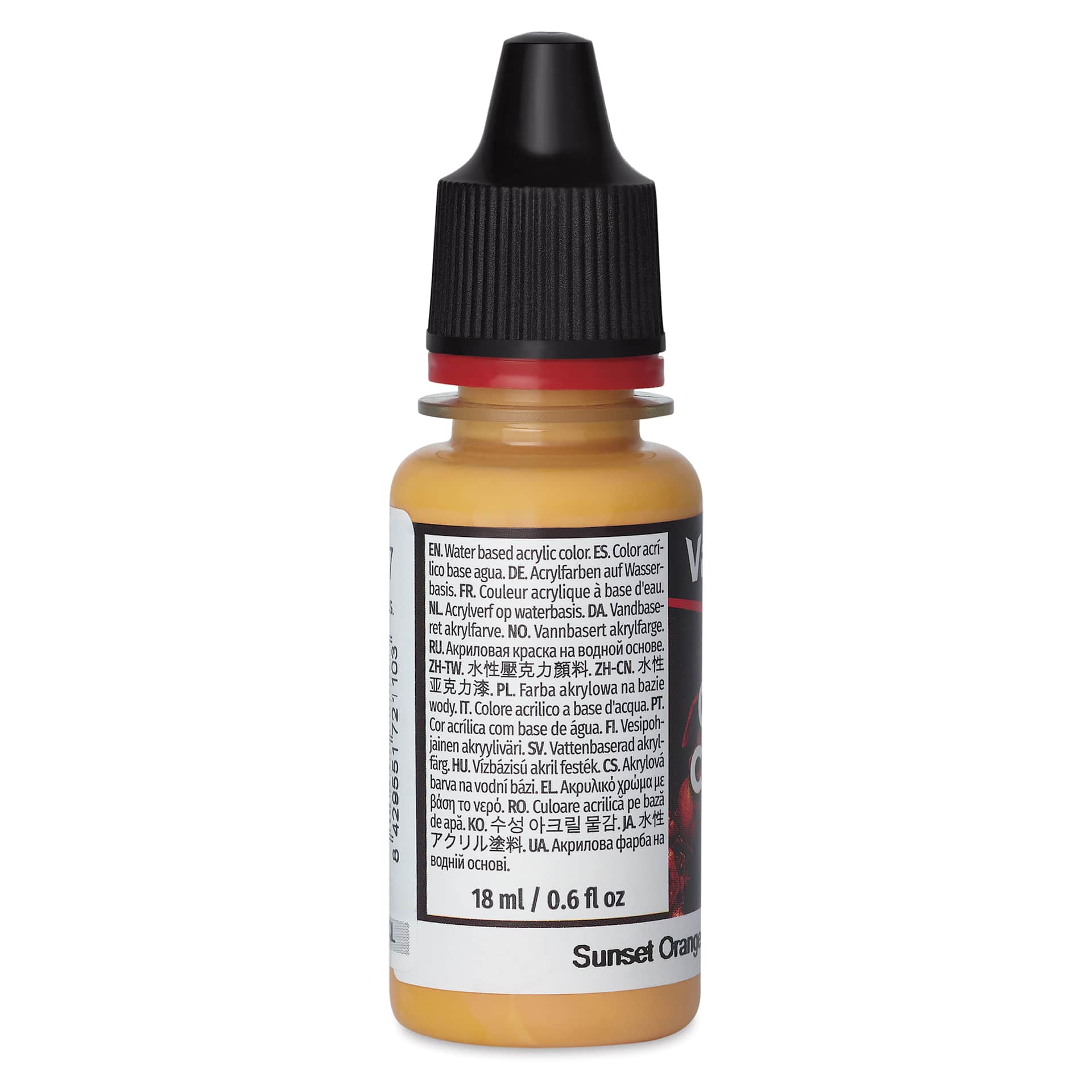 Vallejo Game Color Acrylic Paint - Sunset Orange, 18 ml - side