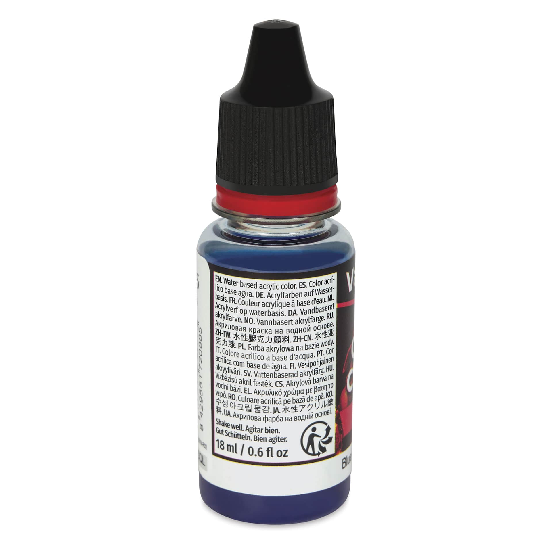 Vallejo Game Color Acrylic Ink - Blue, 18 ml - back of bottle