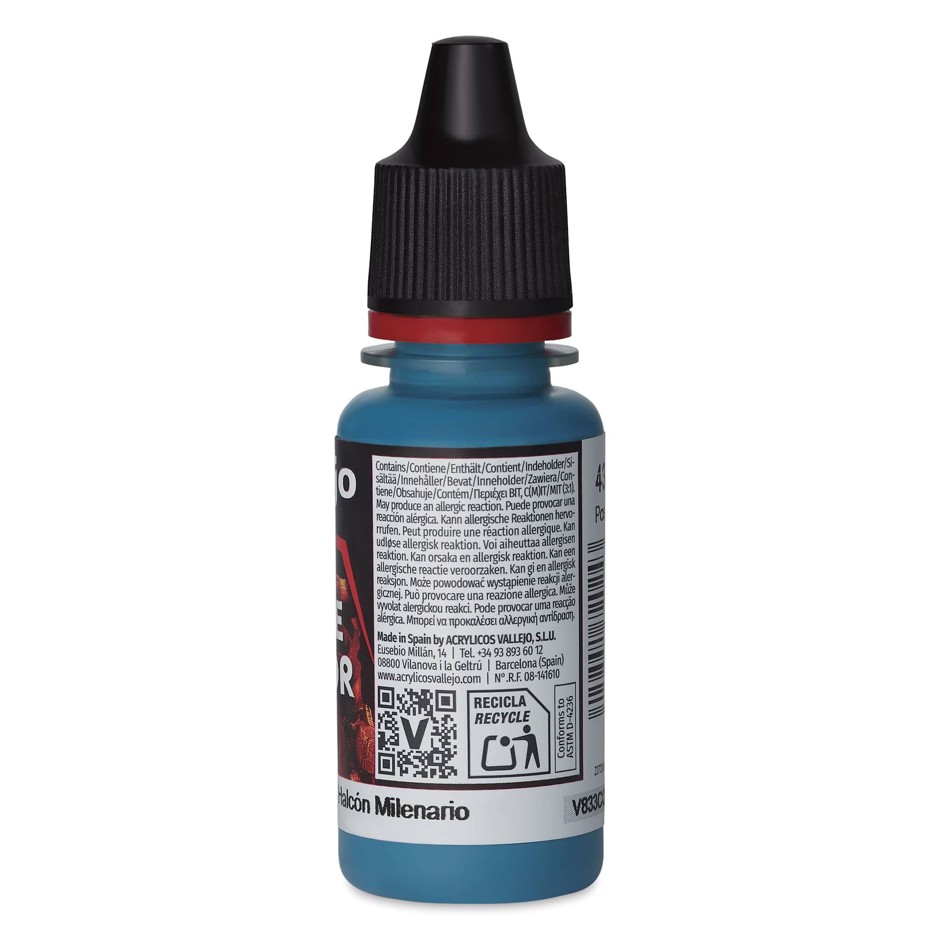 Vallejo Game Color Acrylic Paint - Turquoise, 18 ml - back