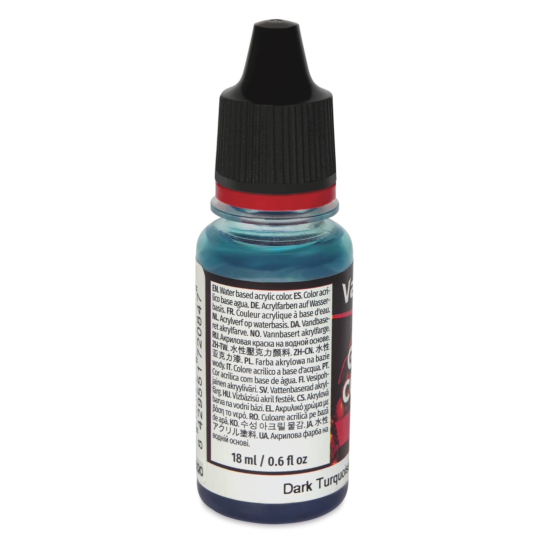 Vallejo Game Color Acrylic Ink - Dark Turquoise, 18 ml - back of bottle