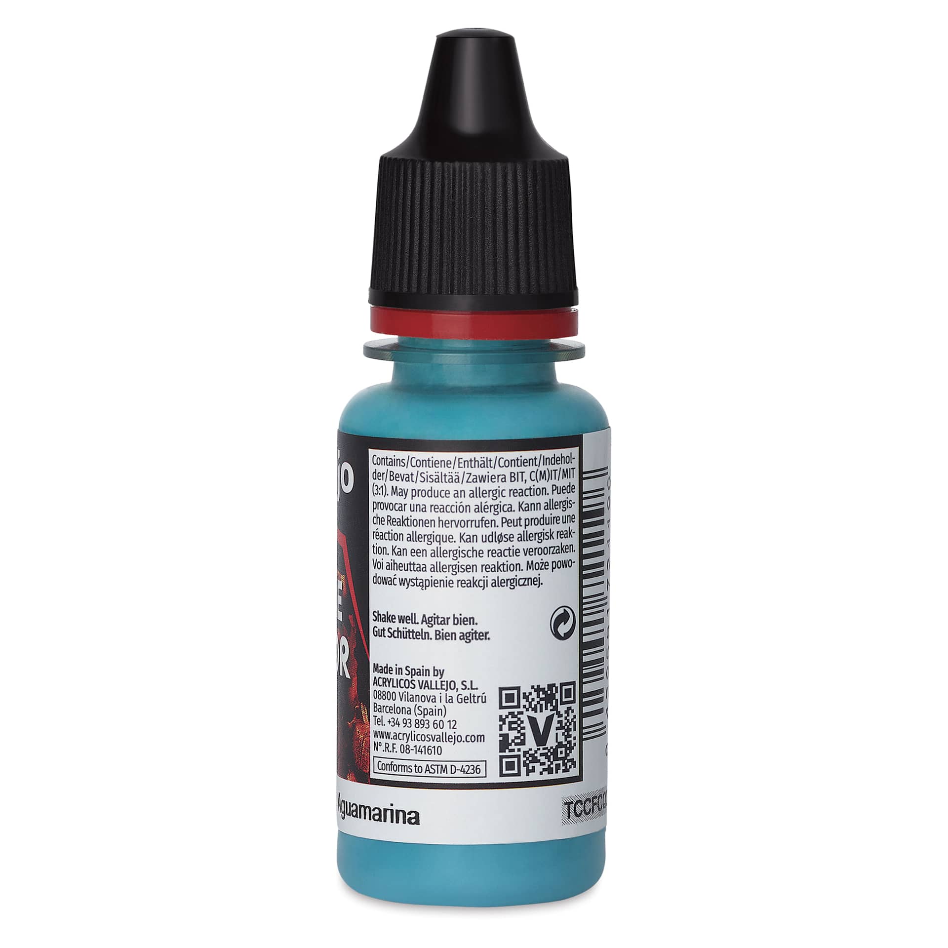 Vallejo Game Color Acrylic Paint - Aquamarine, 18 ml - back