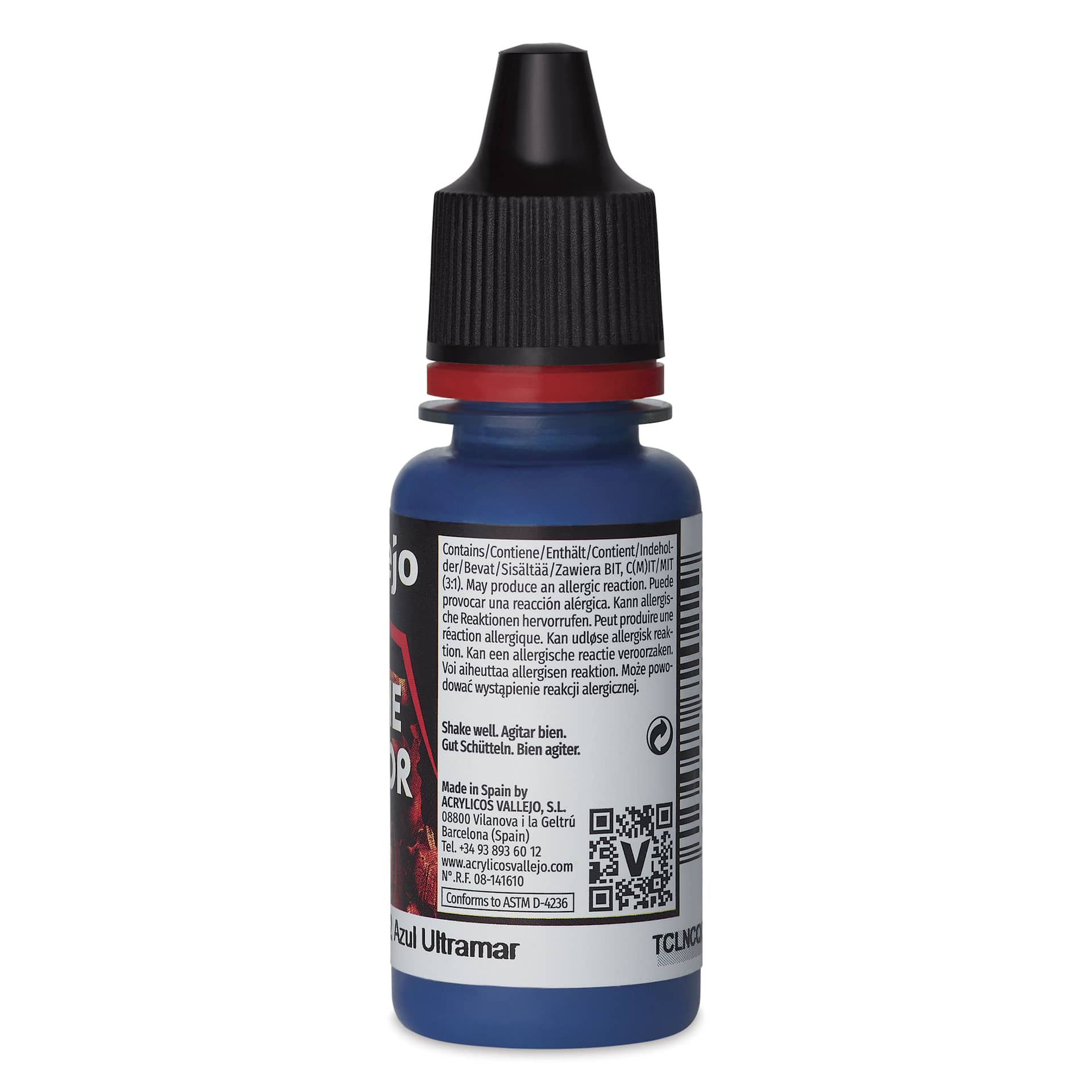 Vallejo Game Color Acrylic Paint - Ultramarine Blue, 18 ml - back