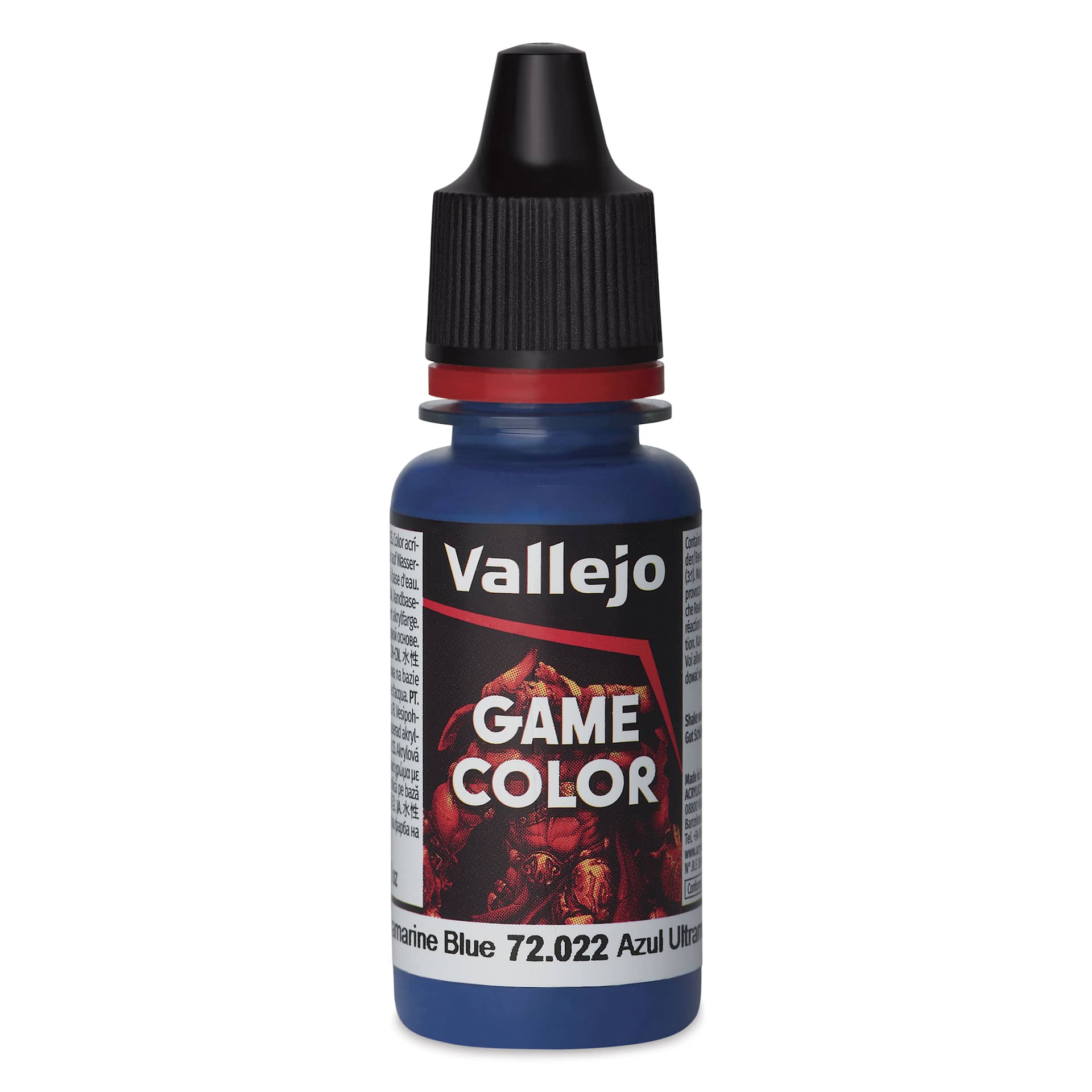 Vallejo Game Color Acrylic Paint - Ultramarine Blue, 18 ml - front