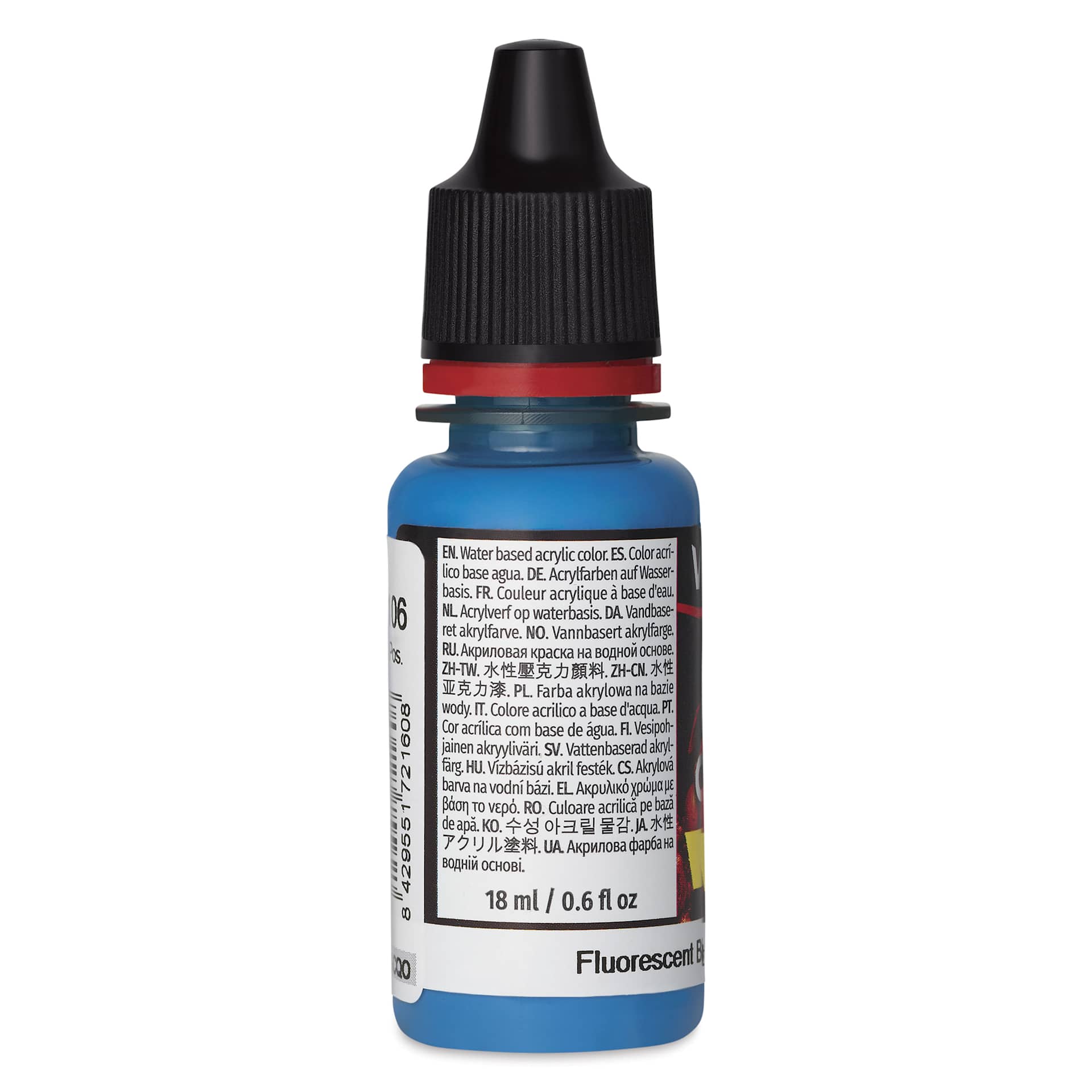 Vallejo Game Color Acrylic Paint - Fluorescent Blue, 18 ml - side