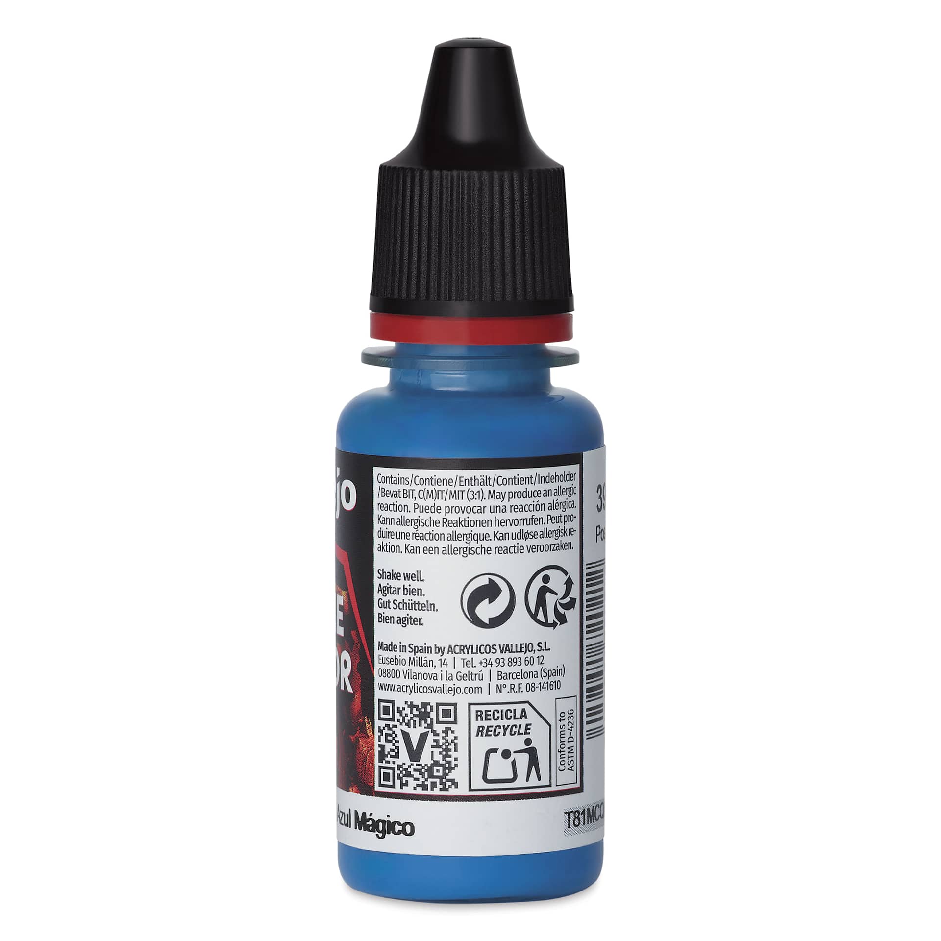 Vallejo Game Color Acrylic Paint - Magic Blue, 18 ml - back