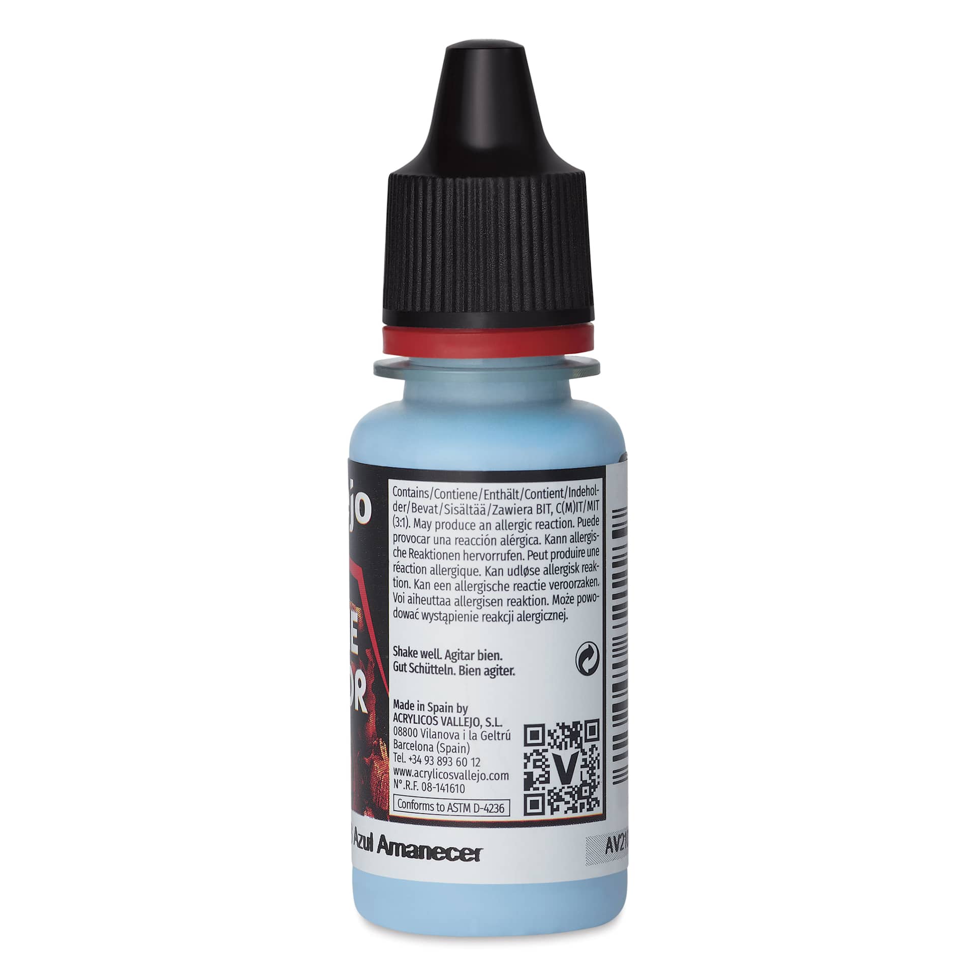 Vallejo Game Color Acrylic Paint - Sunrise Blue, 18 ml - back