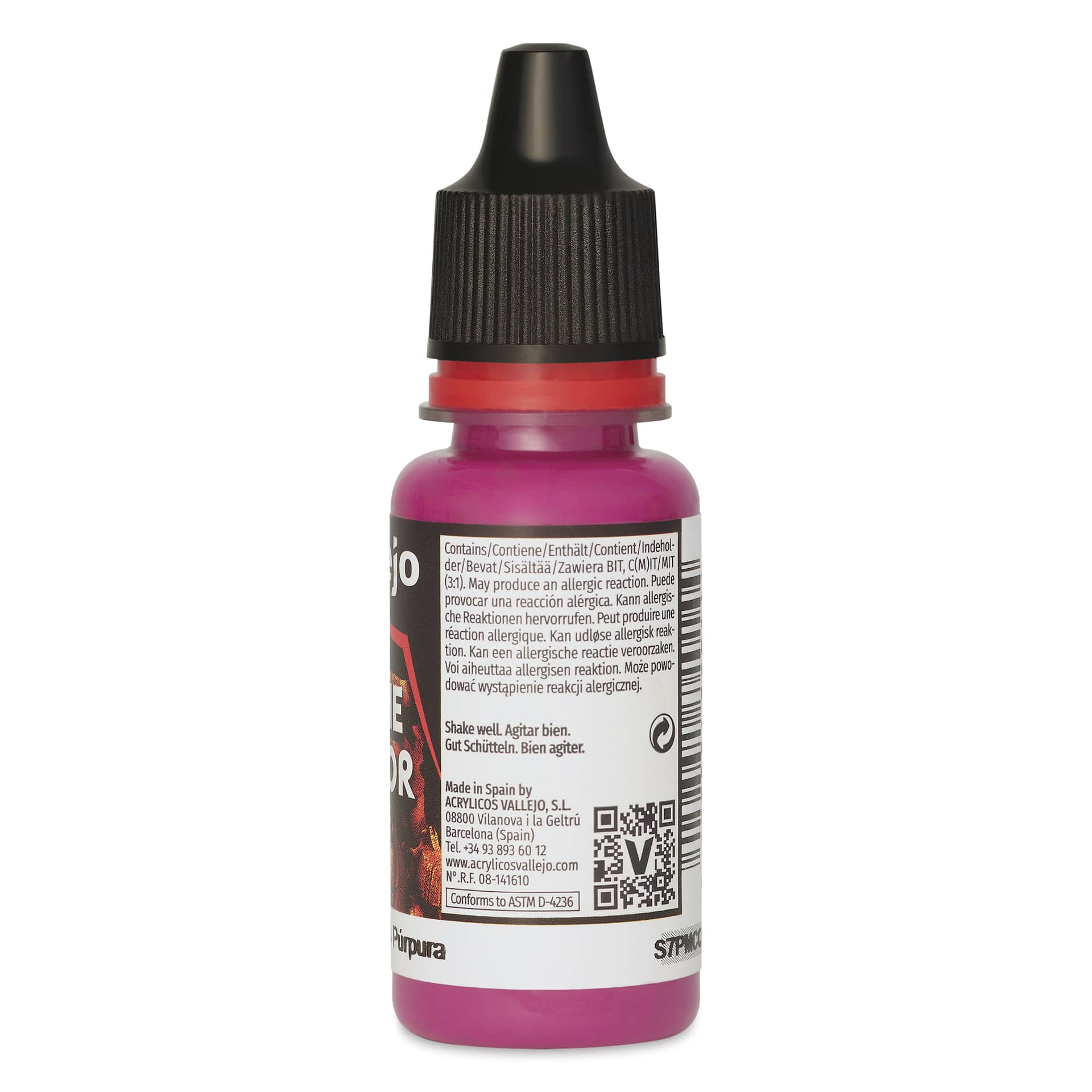 Vallejo Game Color Acrylic Paint - Warlord Purple, 18 ml - back