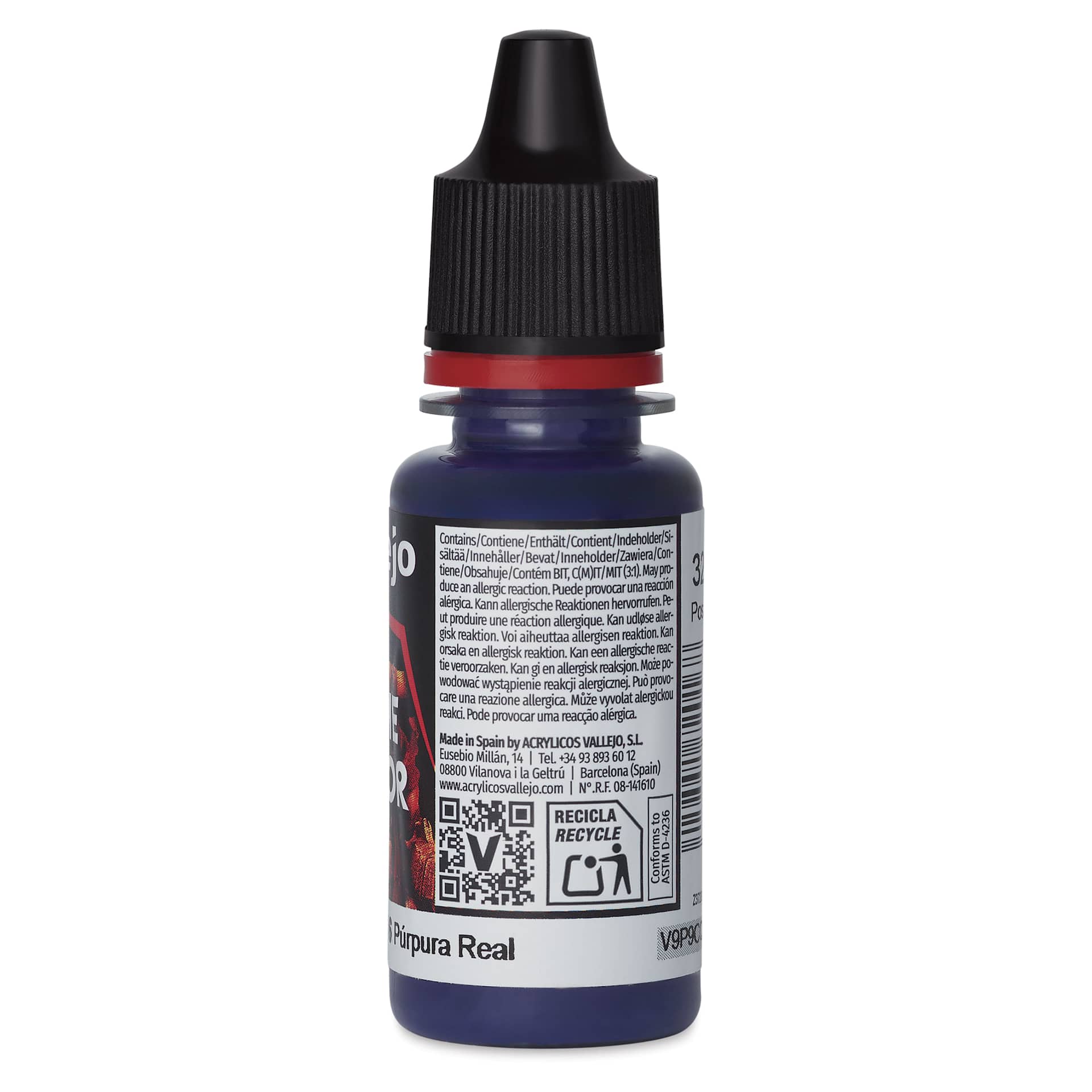 Vallejo Game Color Acrylic Paint - Royal Purple, 18 ml - back
