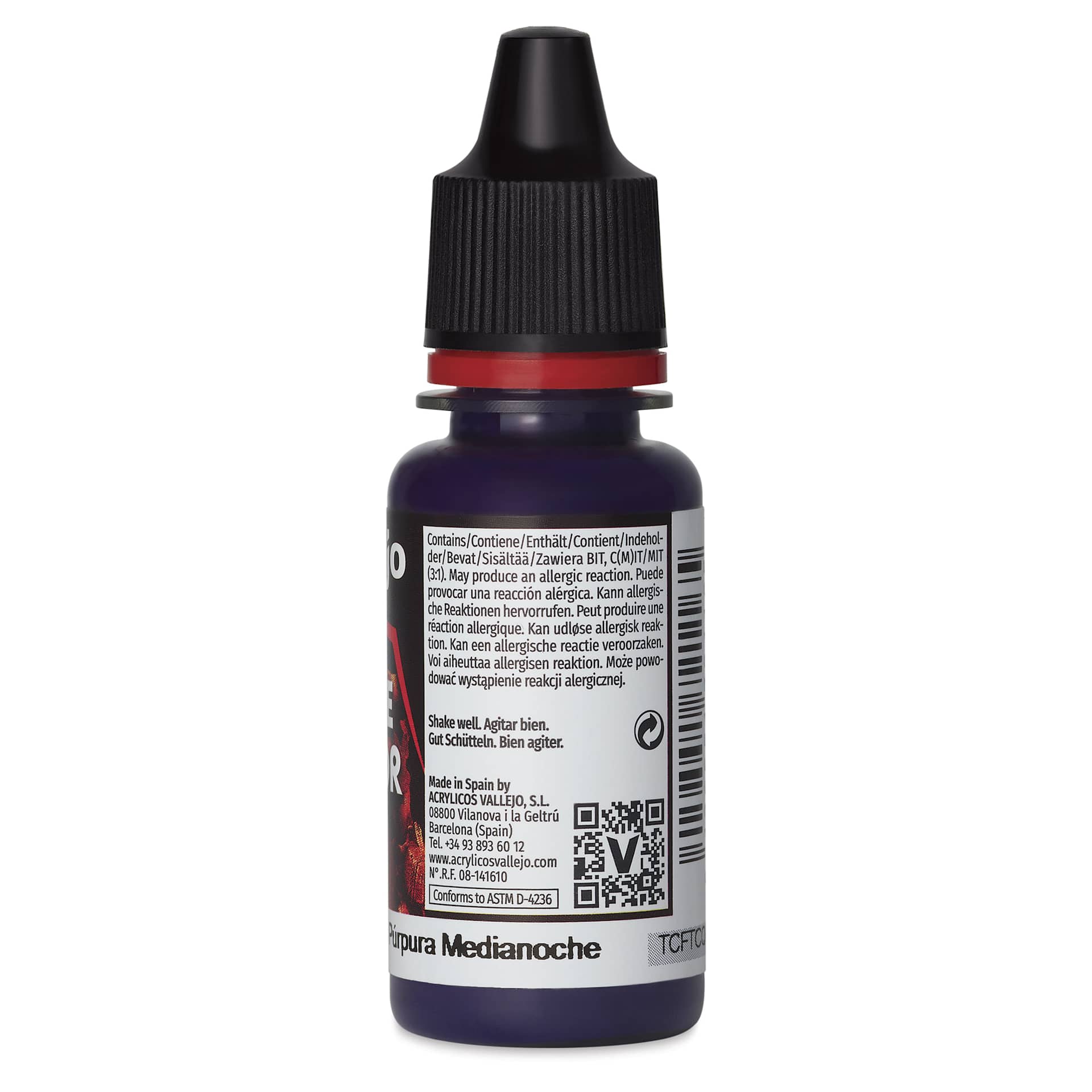 Vallejo Game Color Acrylic Paint - Midnight Purple, 18 ml - back