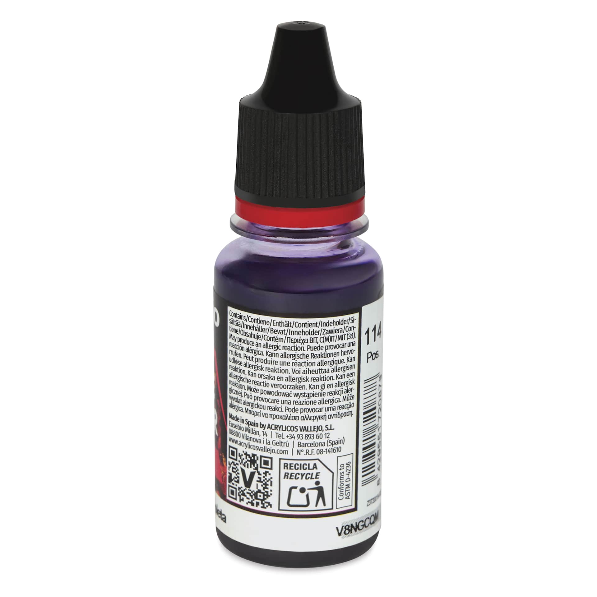 Vallejo Game Color Acrylic Ink - Violet Ink, 18 ml - side of bottle